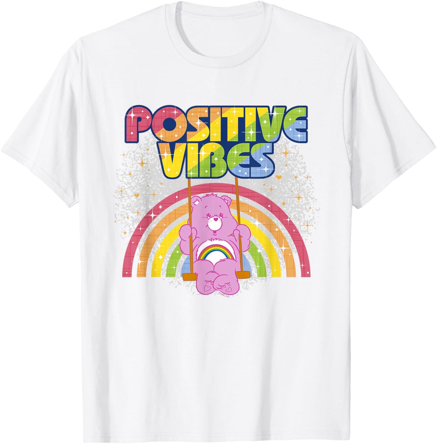 Positive Vibes Rainbow with Cheer Bear T-Shirt UK