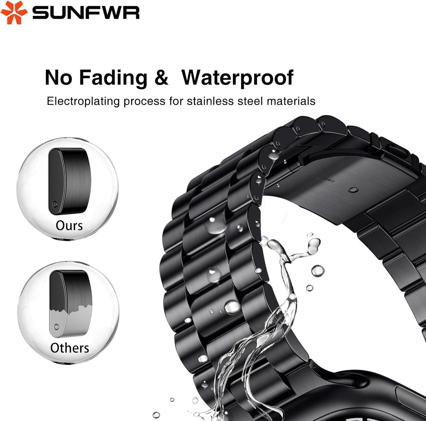 Compatible with Apple Watch Band 45Mm 44Mm 42Mm for Men Women, Stainless Steel Metal Iwatch Band with Case for Apple Watch Series 9/8/7/6/5/4/3/2/1/Se/Se2(Black, 42Mm 44Mm 45Mm)