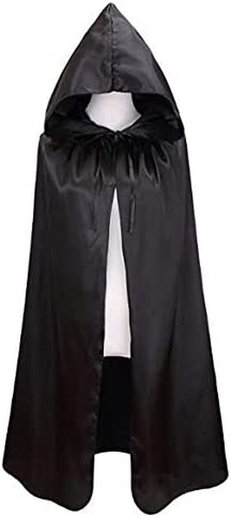 Kids Christmas Halloween Costume Satin Hooded Party Cloak with Hood Vampire Witch Cosplay Cape Robe for Children 8-16 Y