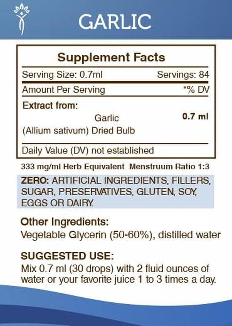 Garlic Tincture Alcohol-Free Liquid Extract, Garlic Dried Bulb (2 FL OZ) TLBH