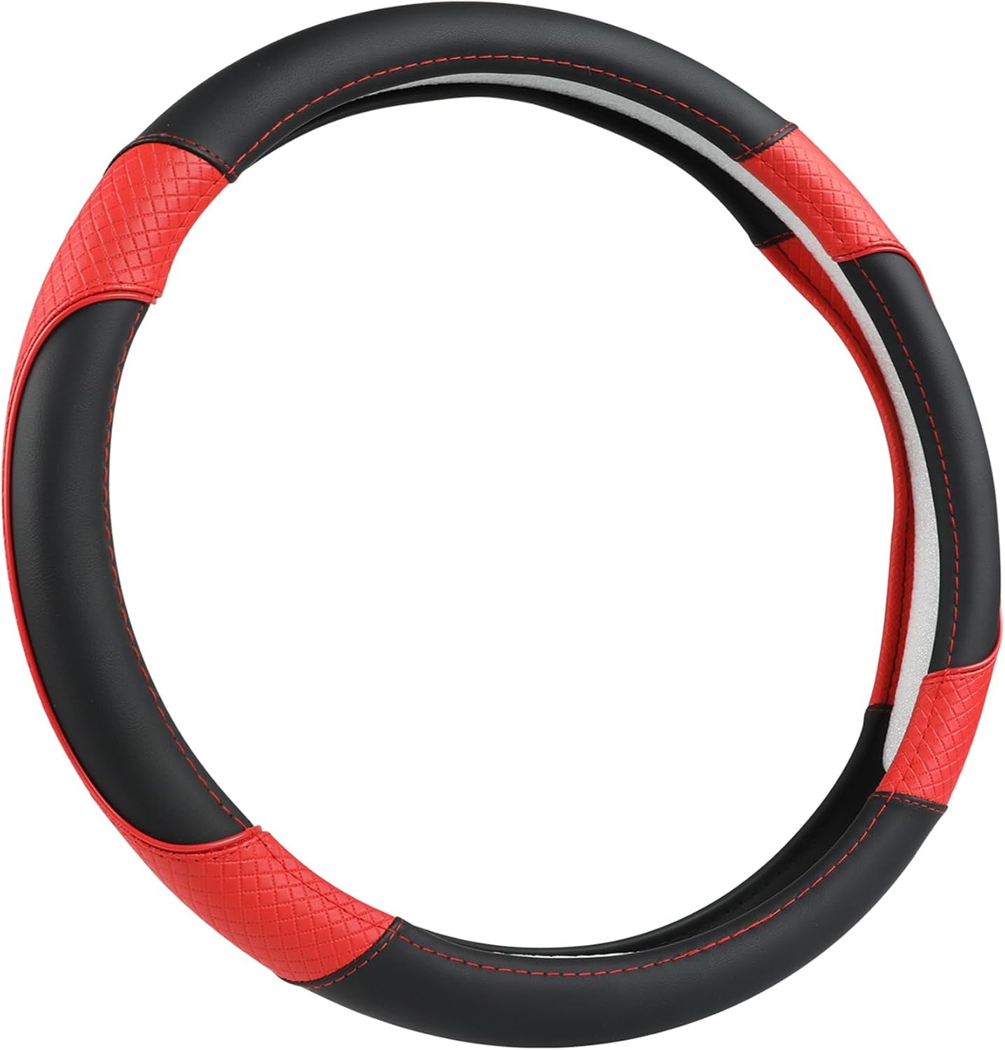 Steering Wheel Cover for Toyota, Auto Car Steering Wheel Cover for Toyota Highlander 4Runner Tacoma Corolla Camry - Black+Red Trim