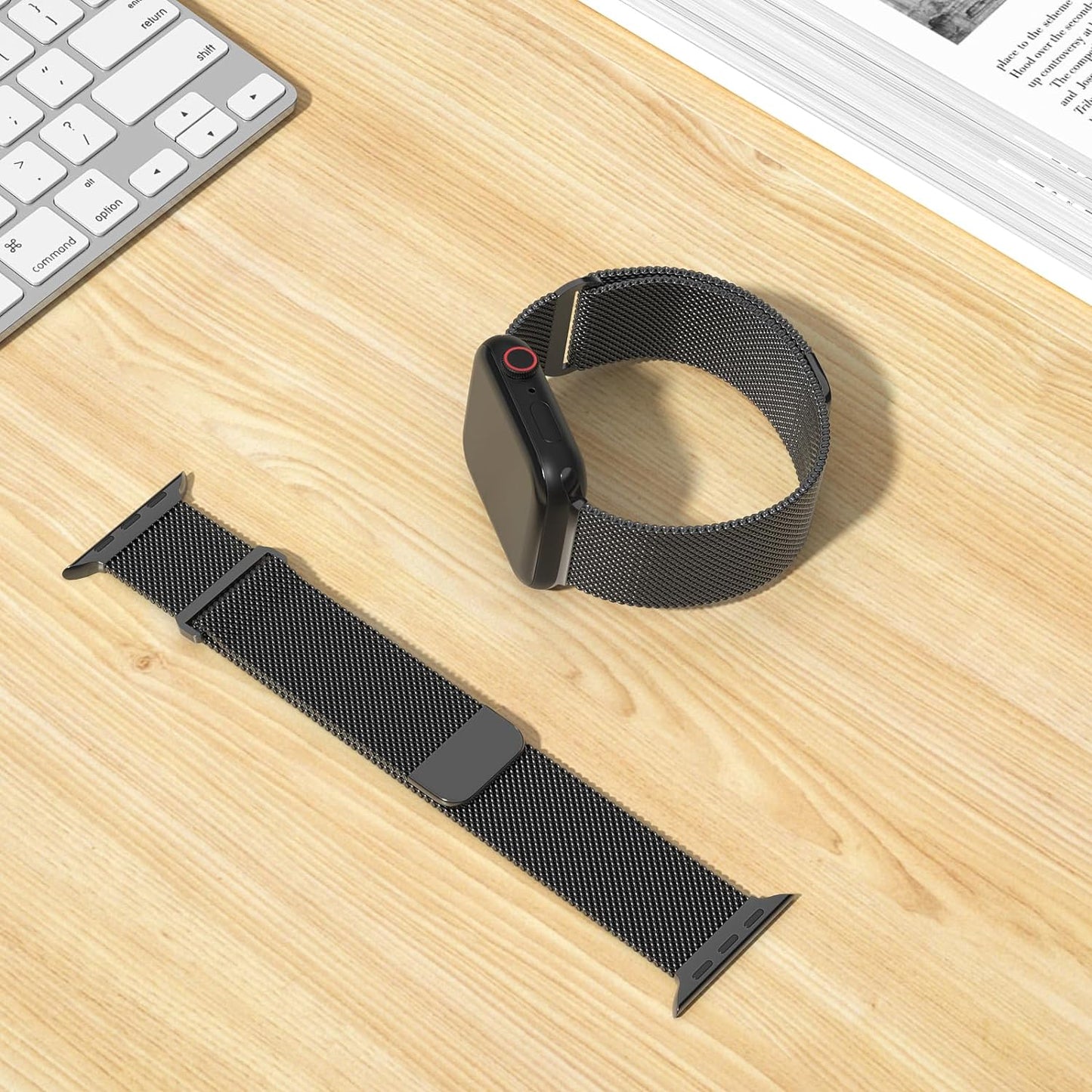Stainless Steel Metal Band Compatible with Apple Watch Band 38Mm 42Mm 40Mm 44Mm 41Mm 45Mm 49Mm, Mesh Magnetic Clasp Loop Sp Wristband for Iwatch Ul Series 9/8/SE/7/6/5/4/3/2/1 Men Women