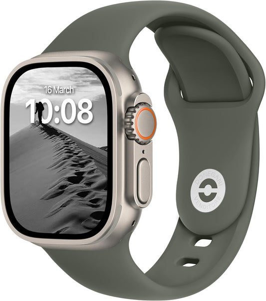 SB Sport Band Compatible with Apple Watch Bands Women Ultra Se 49Mm 45Mm 44Mm 42Mm 41Mm 40Mm 38Mm Men Series 9 8 7 6 5 4 3 2 1 Iwatch Strap Silicone Army Green