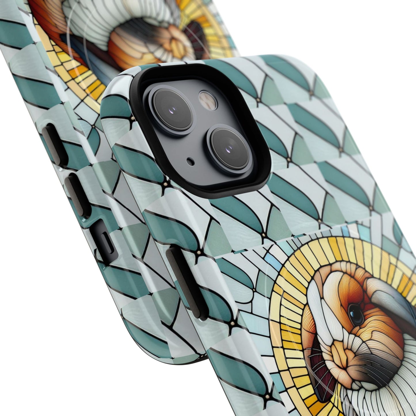 Holland Lop Rabbit Animal Stained Glass Design Tough Magnetic Cases