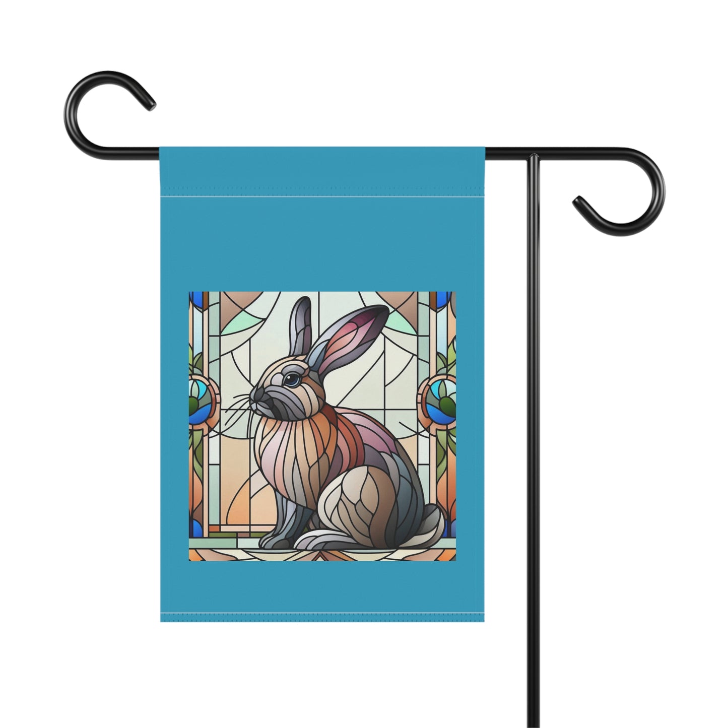 Stained Glass Rabbit Garden Banner - Vibrant Decorative Flag for Home & Garden