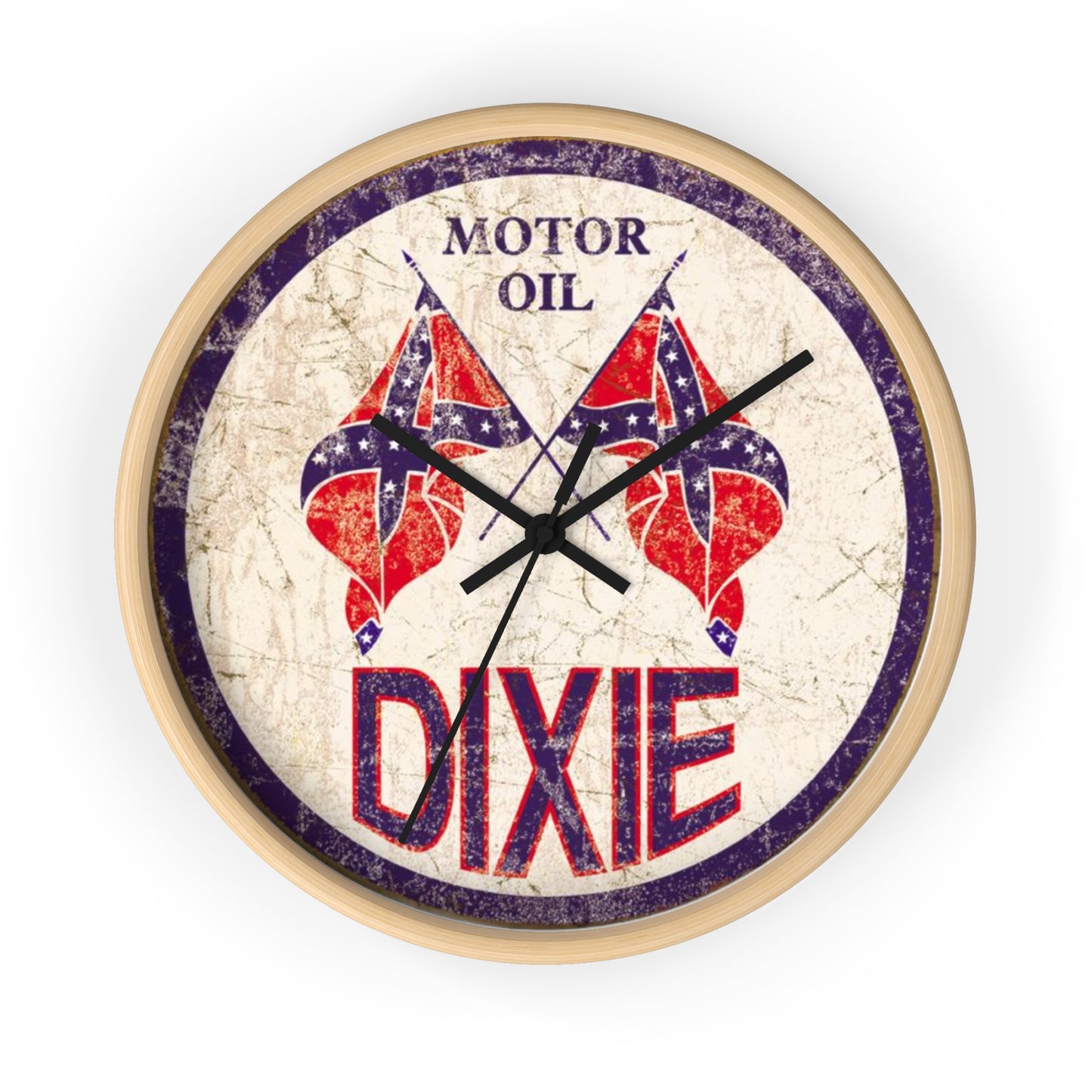 Retro Wall Clock - Dixie Motor Oil Design