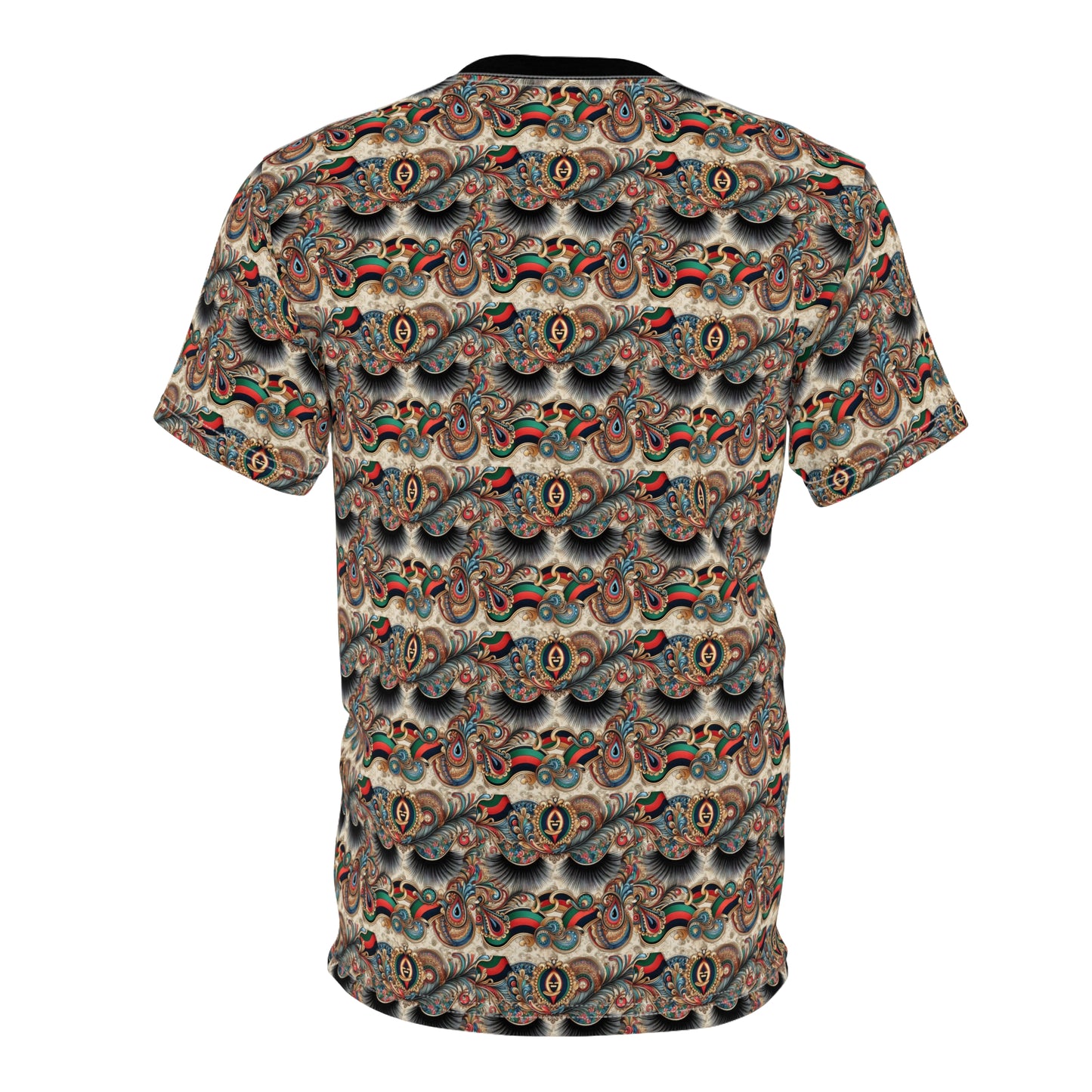 Bohemian Lashes Gucci Inspired Unisex Cut & Sew Tee - Colorful Paisley Pattern