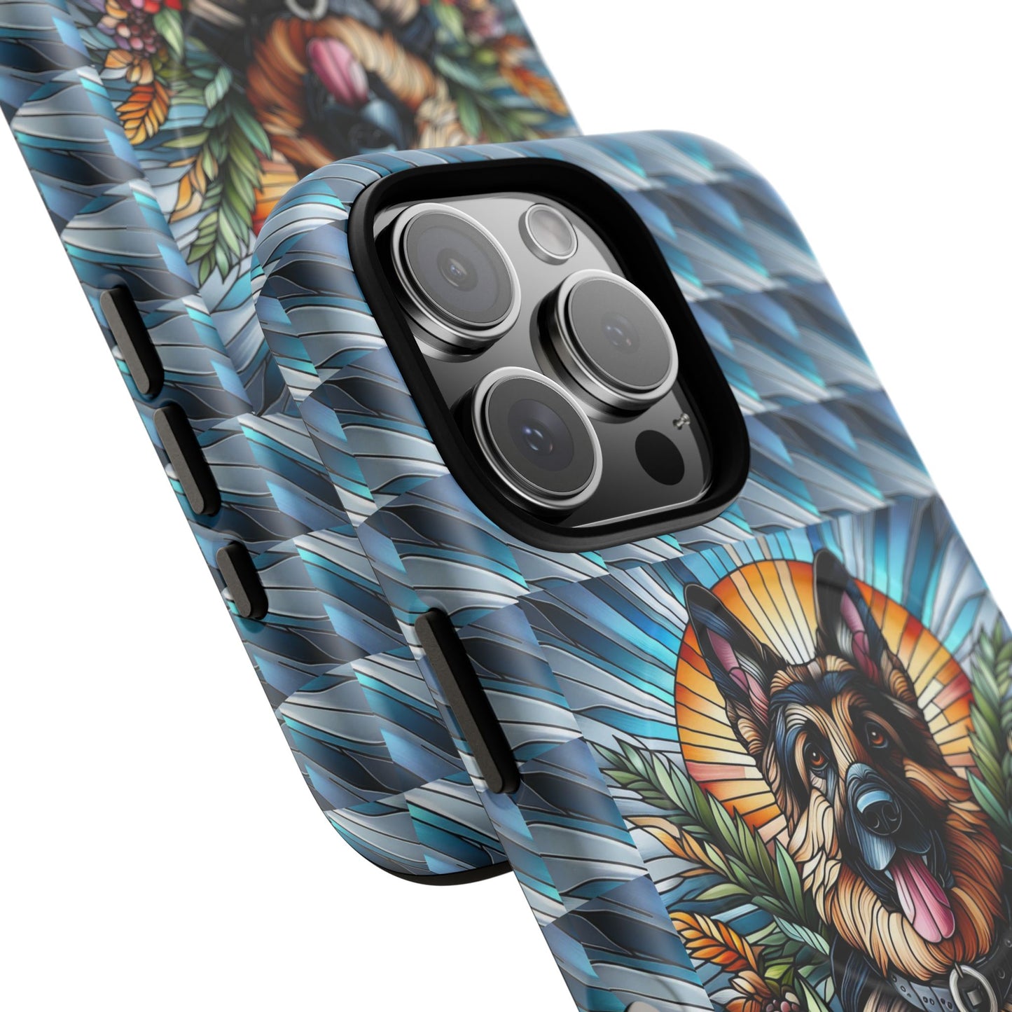 German Shepherd Stained Glass Tough Magnetic Cases