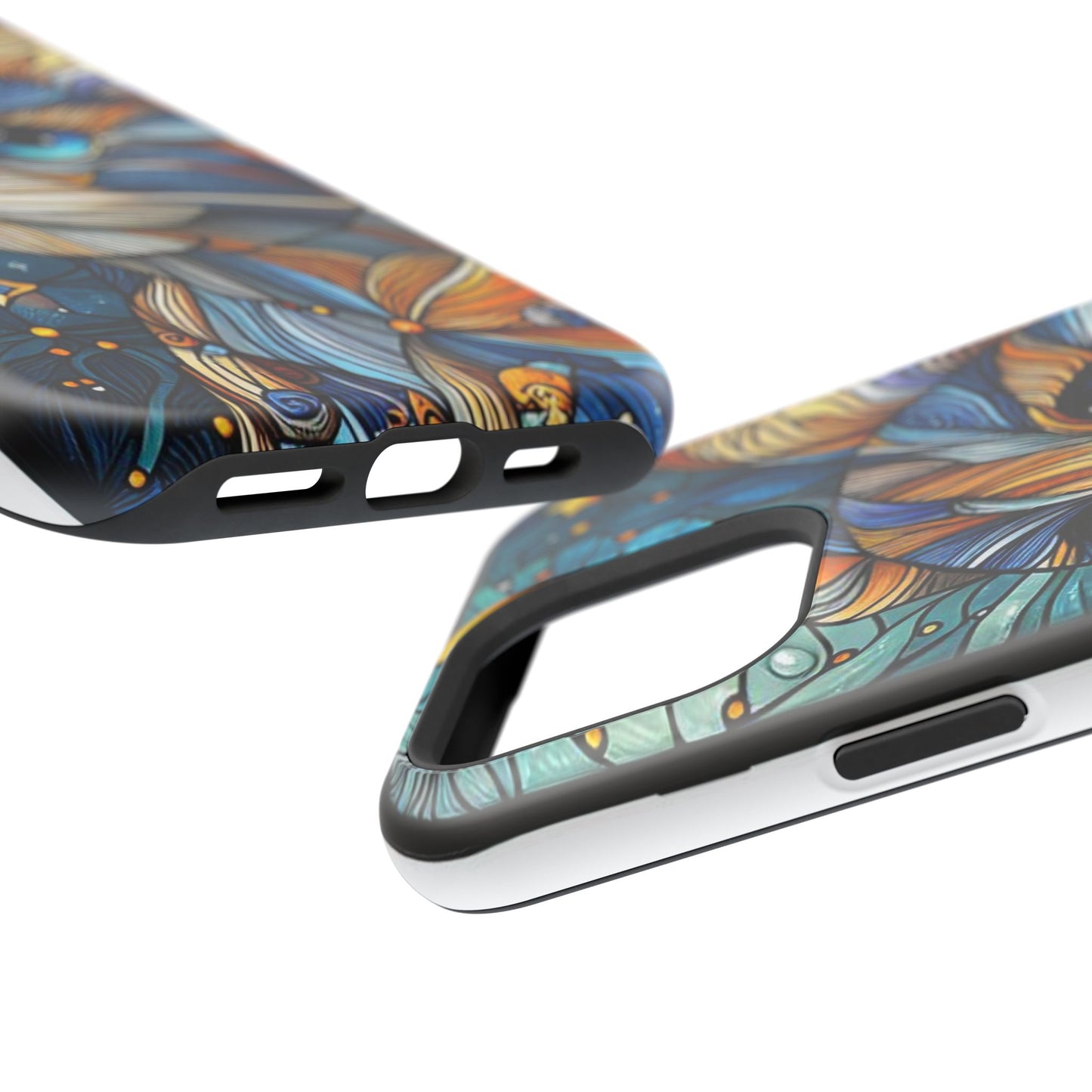 Cat-Stained Glass Magnetic Tough Cases