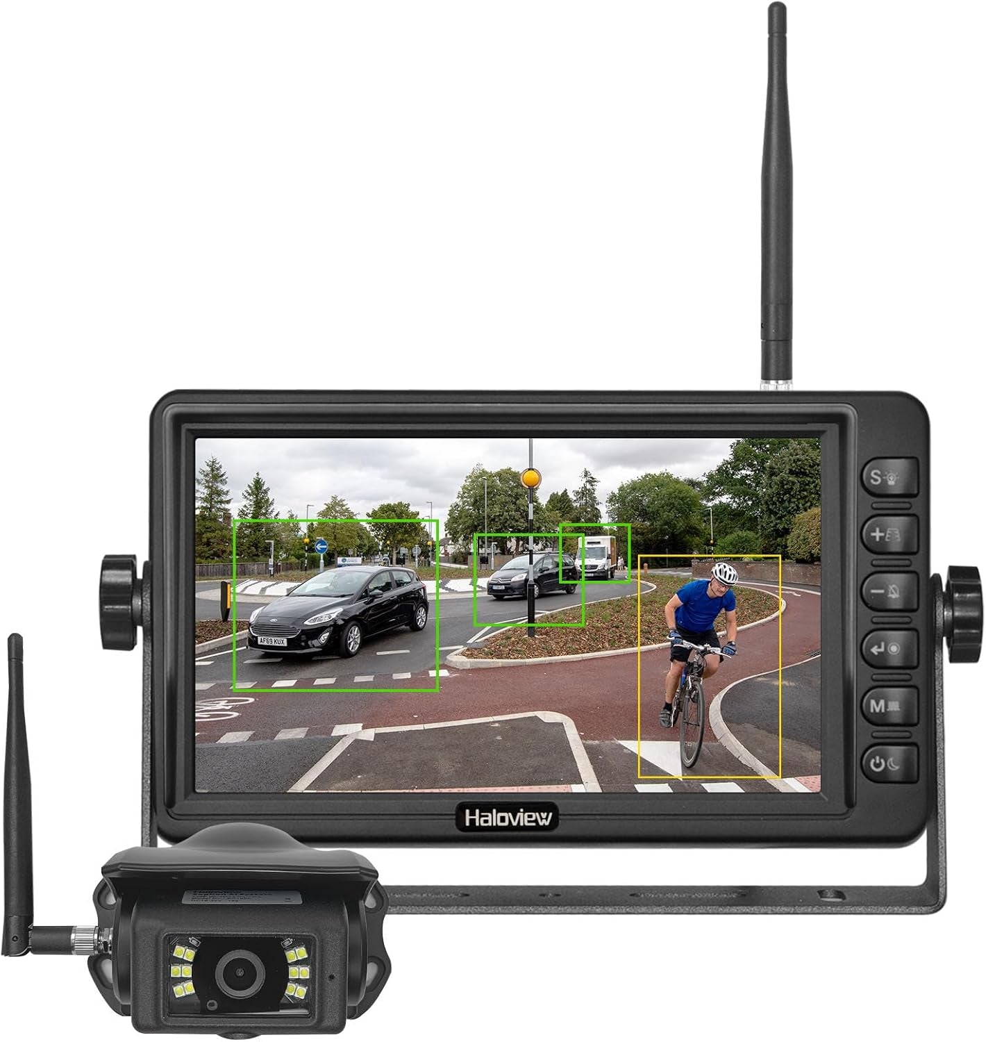 S7P AI System 720P HD RV Backup Camera Wireless Observation Camera System Built-In DVR Rearview and 7" Monitor System Adapter for Furrion Pre-Wired Rv,Truck,Trailer,Truck,Camper,Van,Pickup TRUCK DRIVER