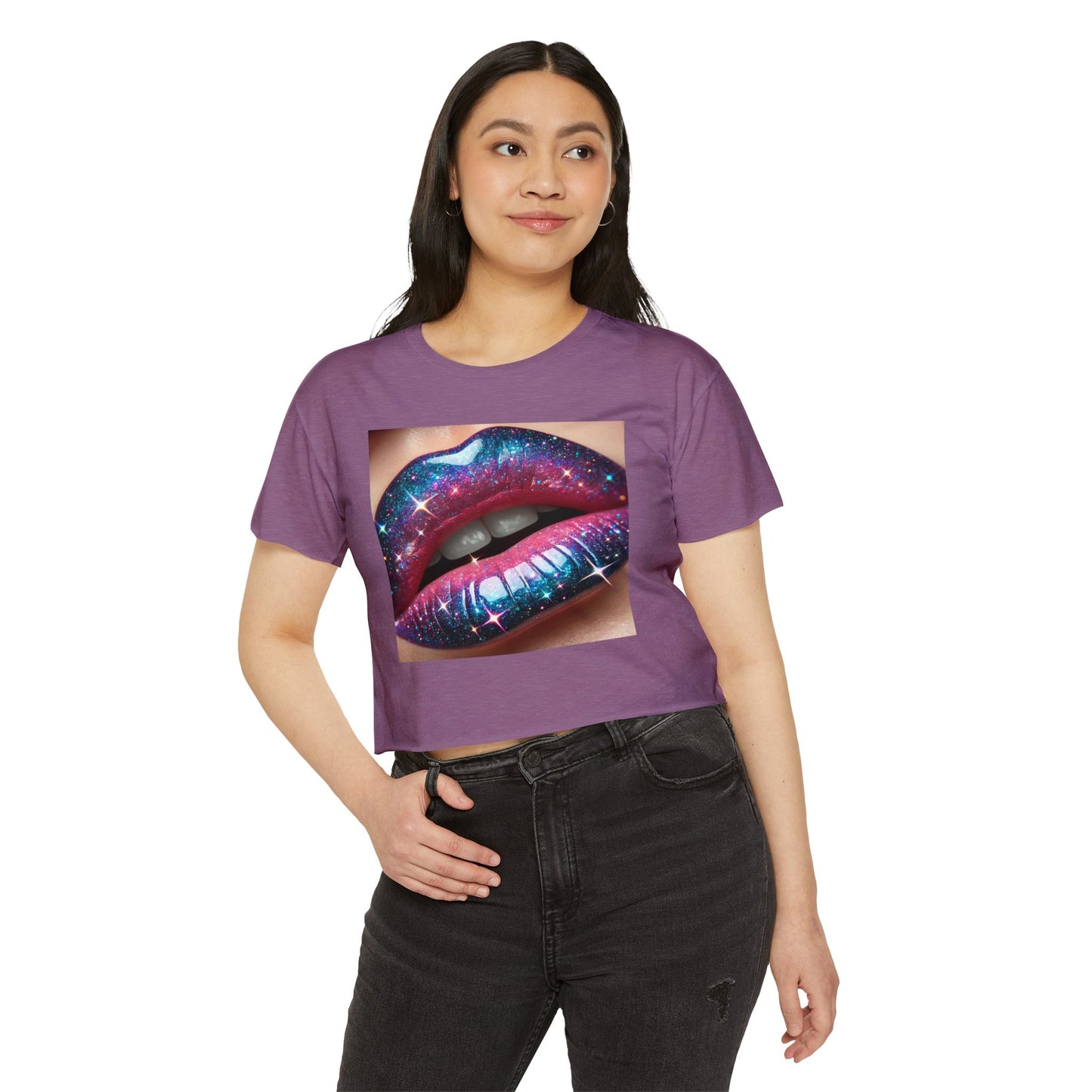GALAXY LIP GLOSS Women's Festival Crop Top