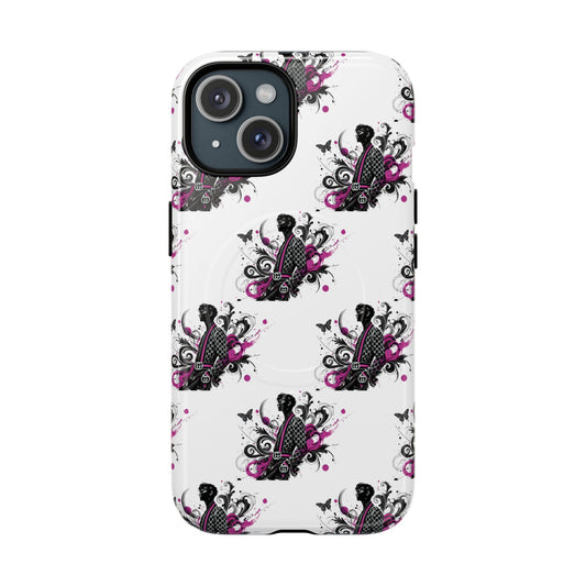 Stylish Tough Magnetic Phone Case with Vibrant Floral Design