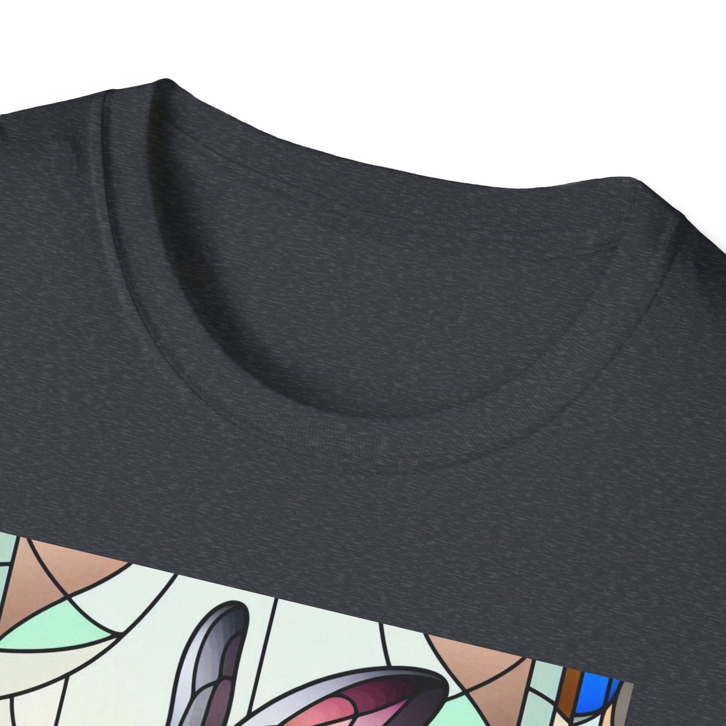 Flemish Giant Rabbit Animal Stained Glass Design Unisex Softstyle T-Shirt