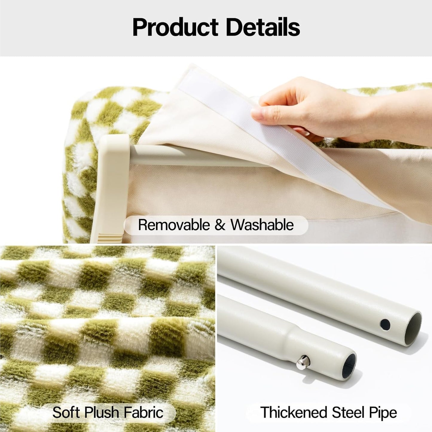 Cat Window Sill Perch for Indoor Cats, One-Step Sliding Clamping Slot Adjustment Cat Window Hammock with Removable Covers, Cat Bed for Windowsill & Bedside (Green, Large)