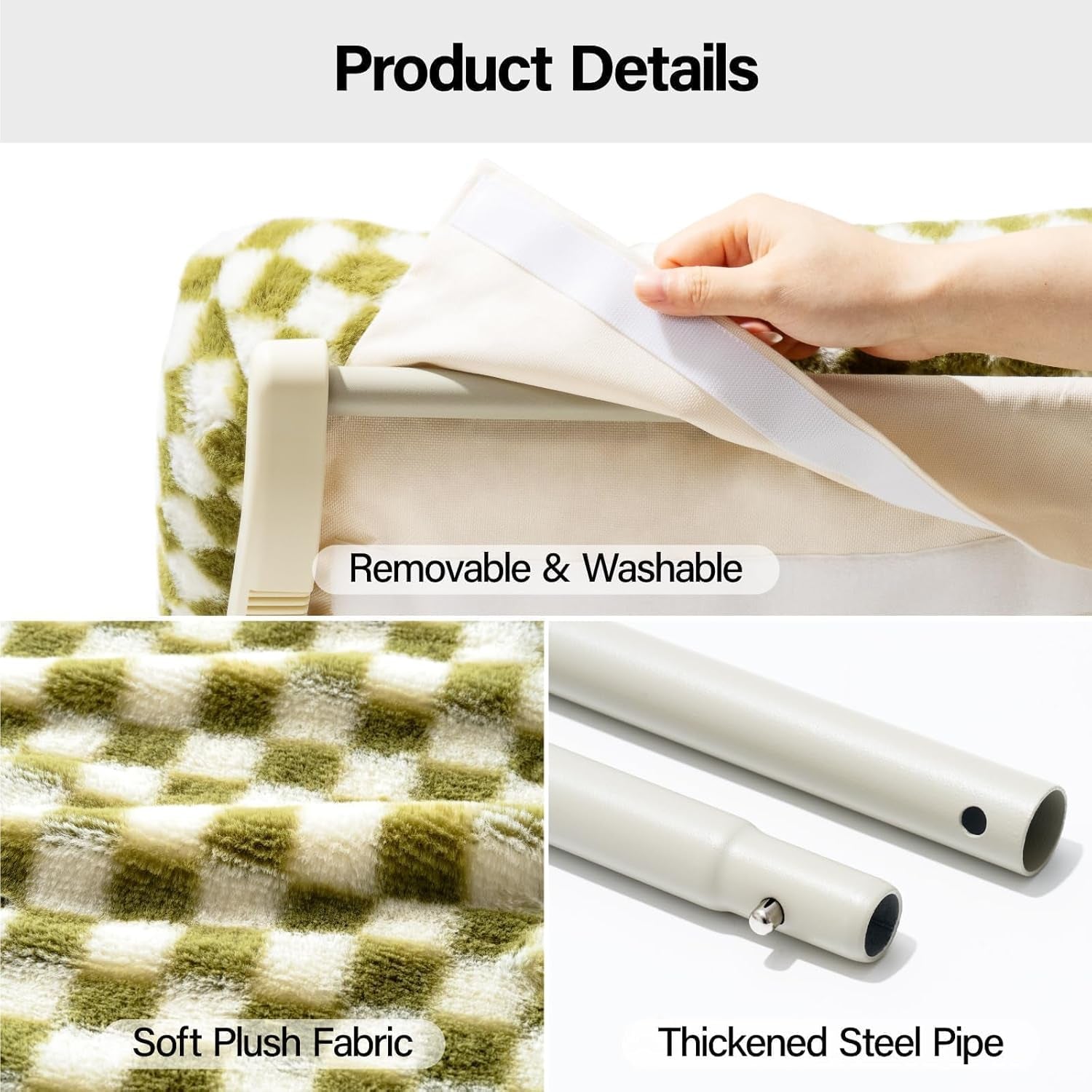 Cat Window Sill Perch for Indoor Cats, One-Step Sliding Clamping Slot Adjustment Cat Window Hammock with Removable Covers, Cat Bed for Windowsill & Bedside (Green, Large)