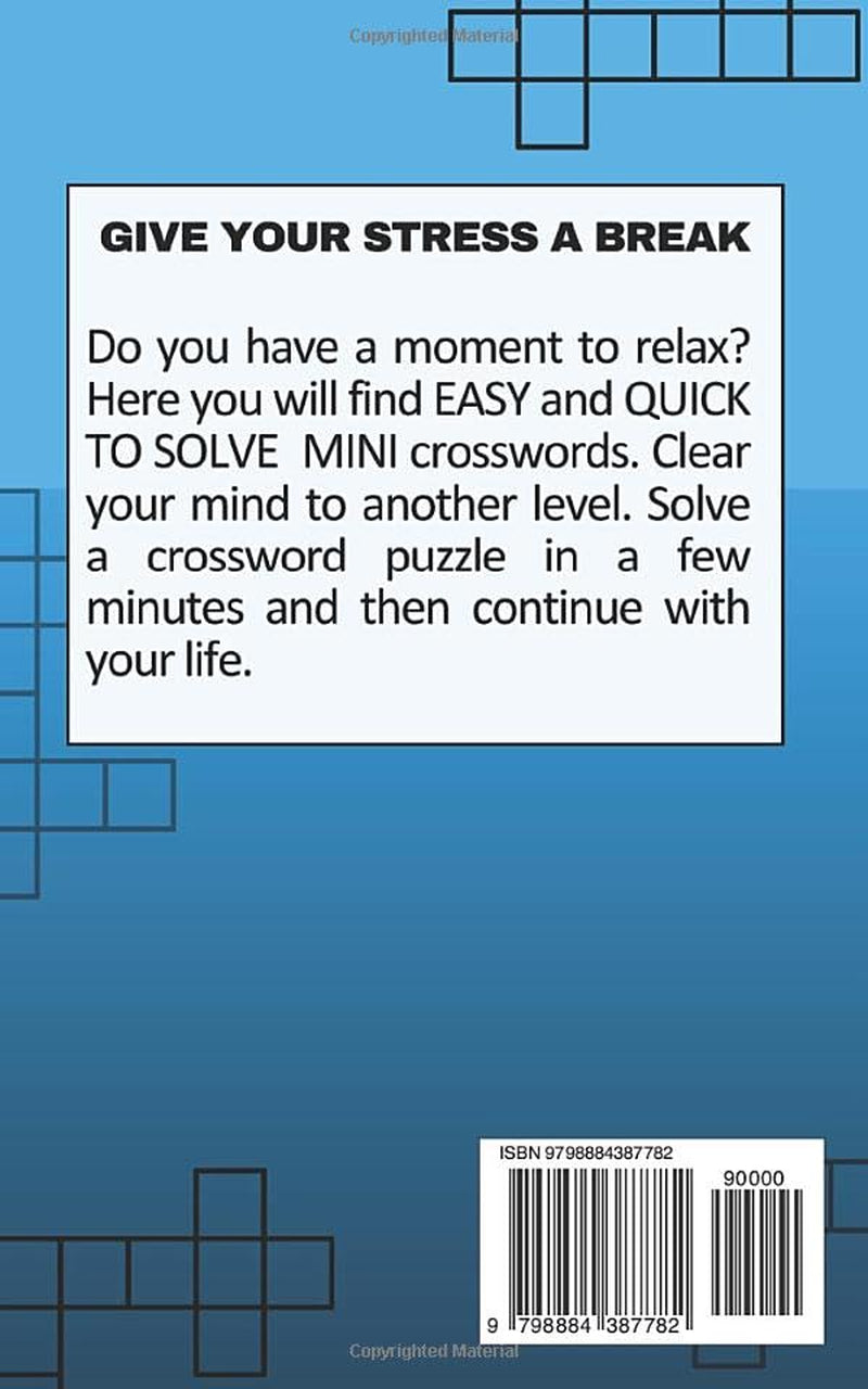 MINI Crossword Book: Mini Crossword Easy Fun-Sized Puzzles | Pocket Crossword Puzzle Book for Quick Solving (MINI Puzzle Books for Adults)