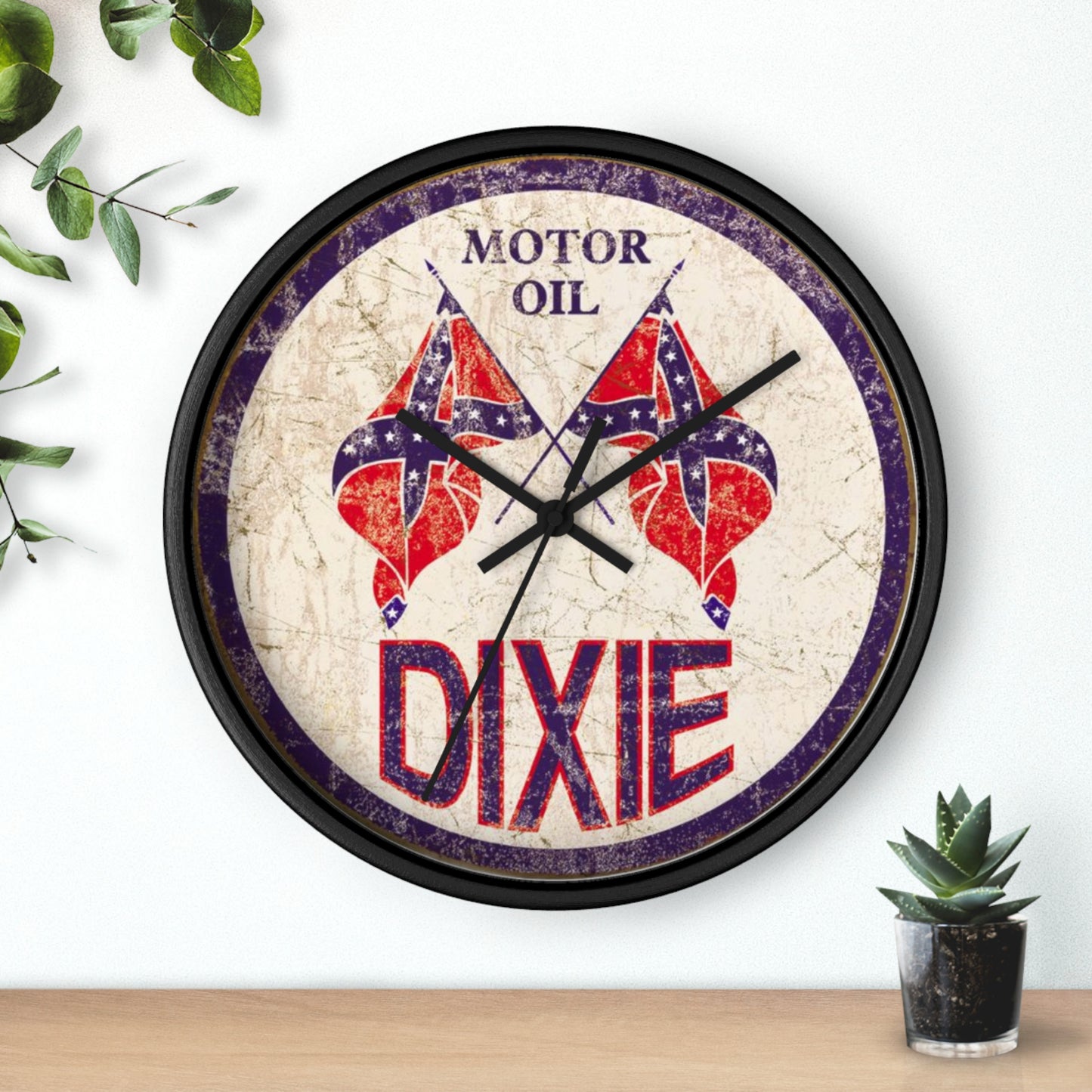 Retro Wall Clock - Dixie Motor Oil Design