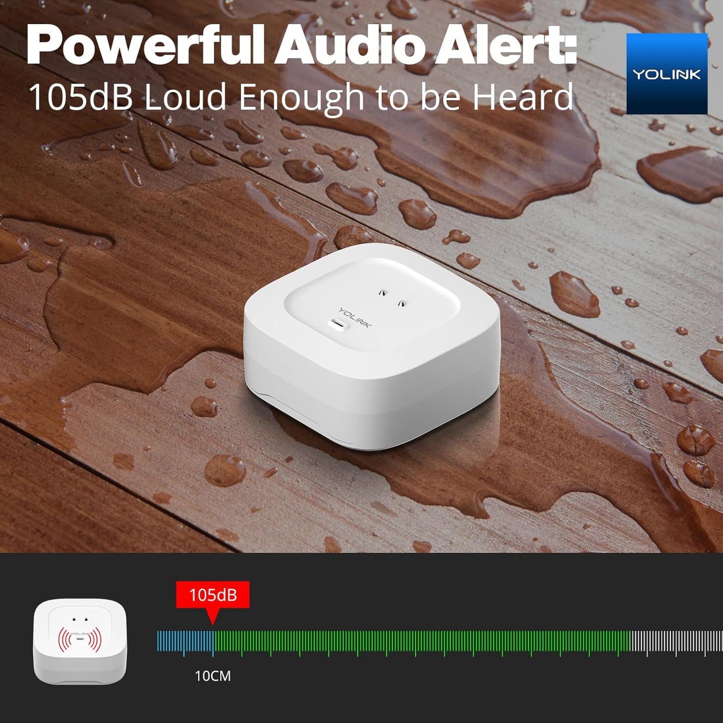 Smart Home Starter Kit: Speakerhub & Water Leak Sensor 4 with 105Db Audio Alarm 3-Pack, Sms/Text, Email & Push Notifications, Freeze Warning, Lora up to 1/4 Mile Open-Air Range, W/Alexa, IFTTT