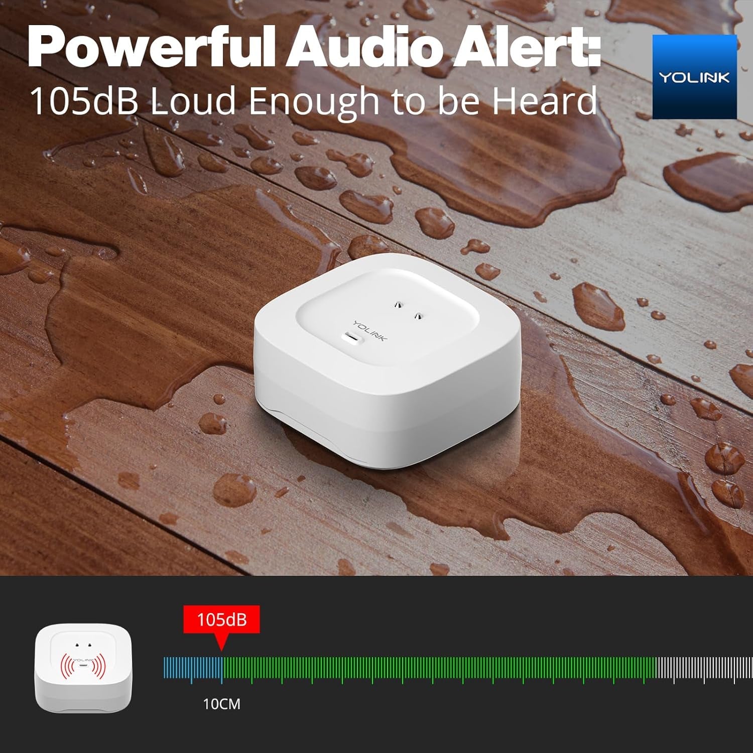 Smart Home Starter Kit: Speakerhub & Water Leak Sensor 4 with 105Db Audio Alarm 3-Pack, Sms/Text, Email & Push Notifications, Freeze Warning, Lora up to 1/4 Mile Open-Air Range, W/Alexa, IFTTT