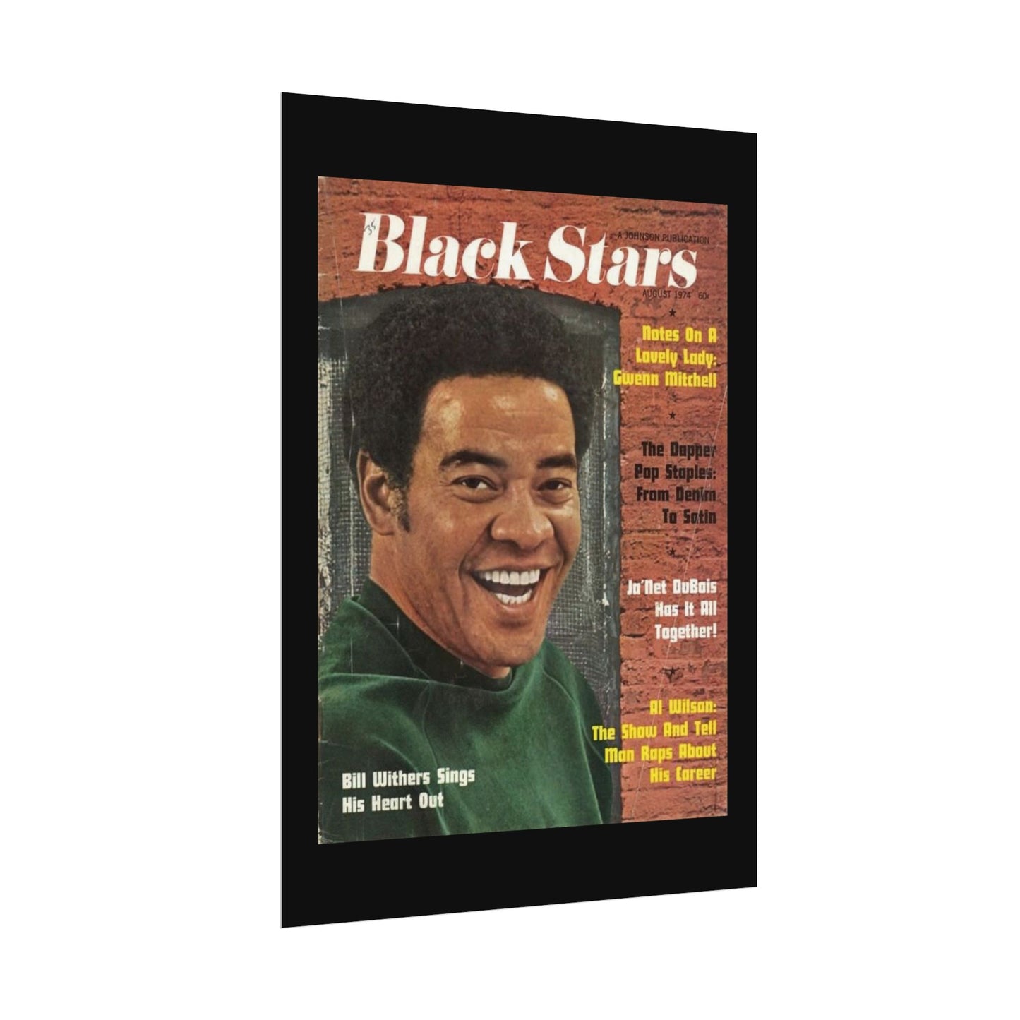 Vintage Music Rolled Posters - Bill Withers, August 1974 Design