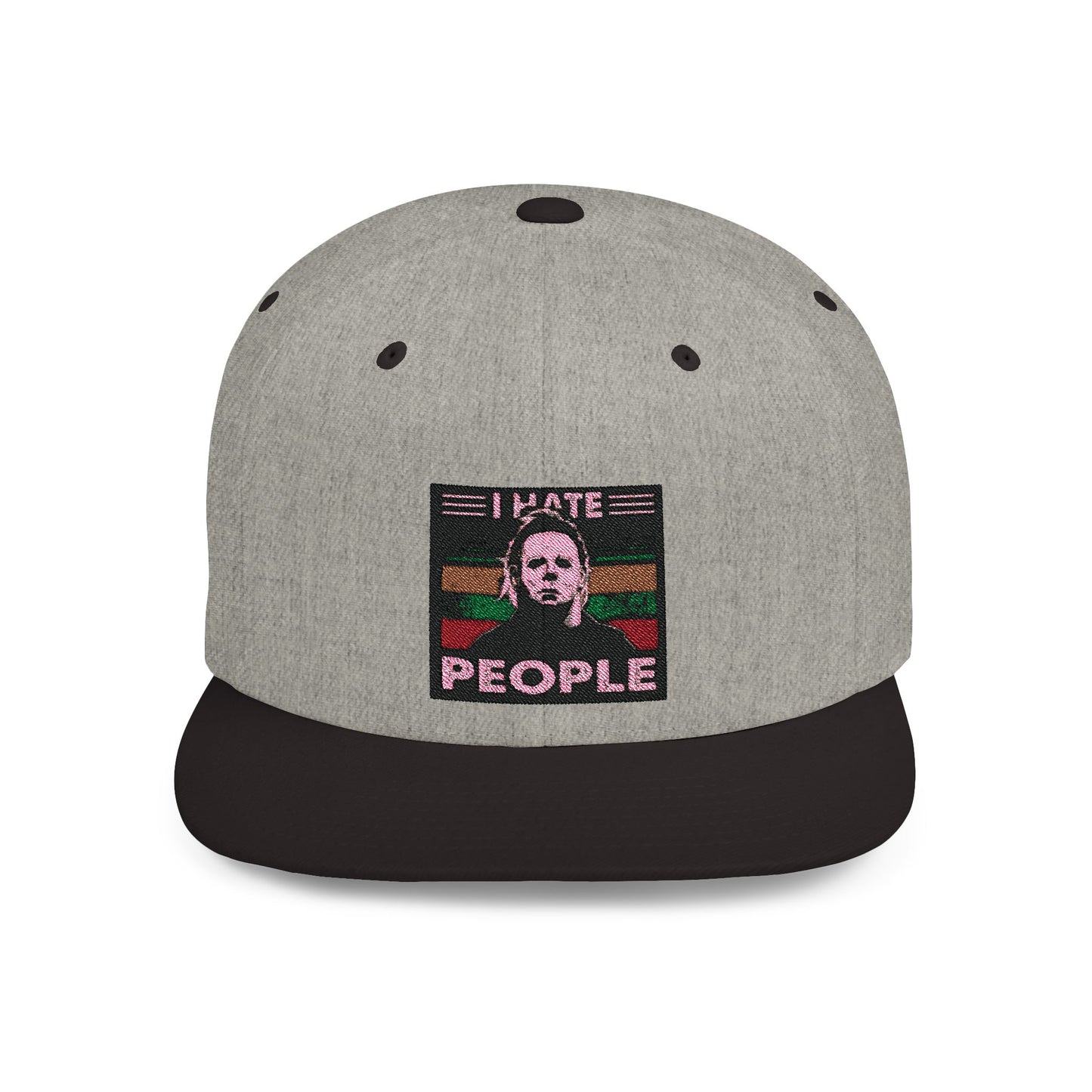 Michael Myers I Hate People Vintage Print Flat Bill Snapback