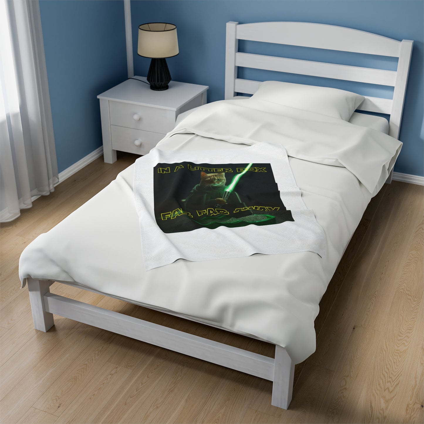 STAR WARS CAT IN A LITTER BOX FAR FAR AWAY Velveteen Plush Blanket