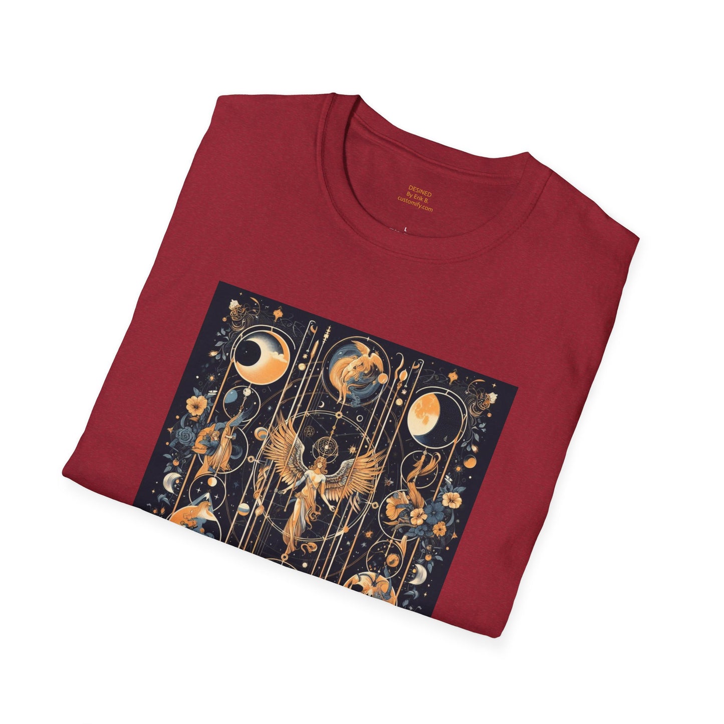 Celestial tarot design By Erik B. Unisex Softstyle T-Shirt
