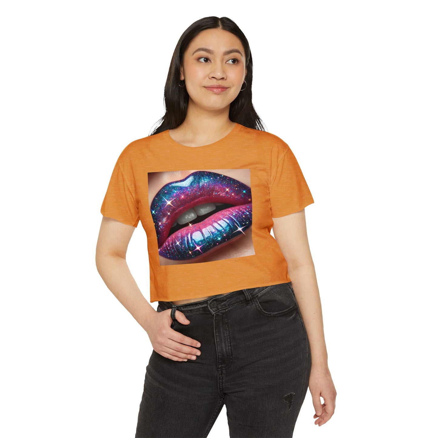 GALAXY LIP GLOSS Women's Festival Crop Top