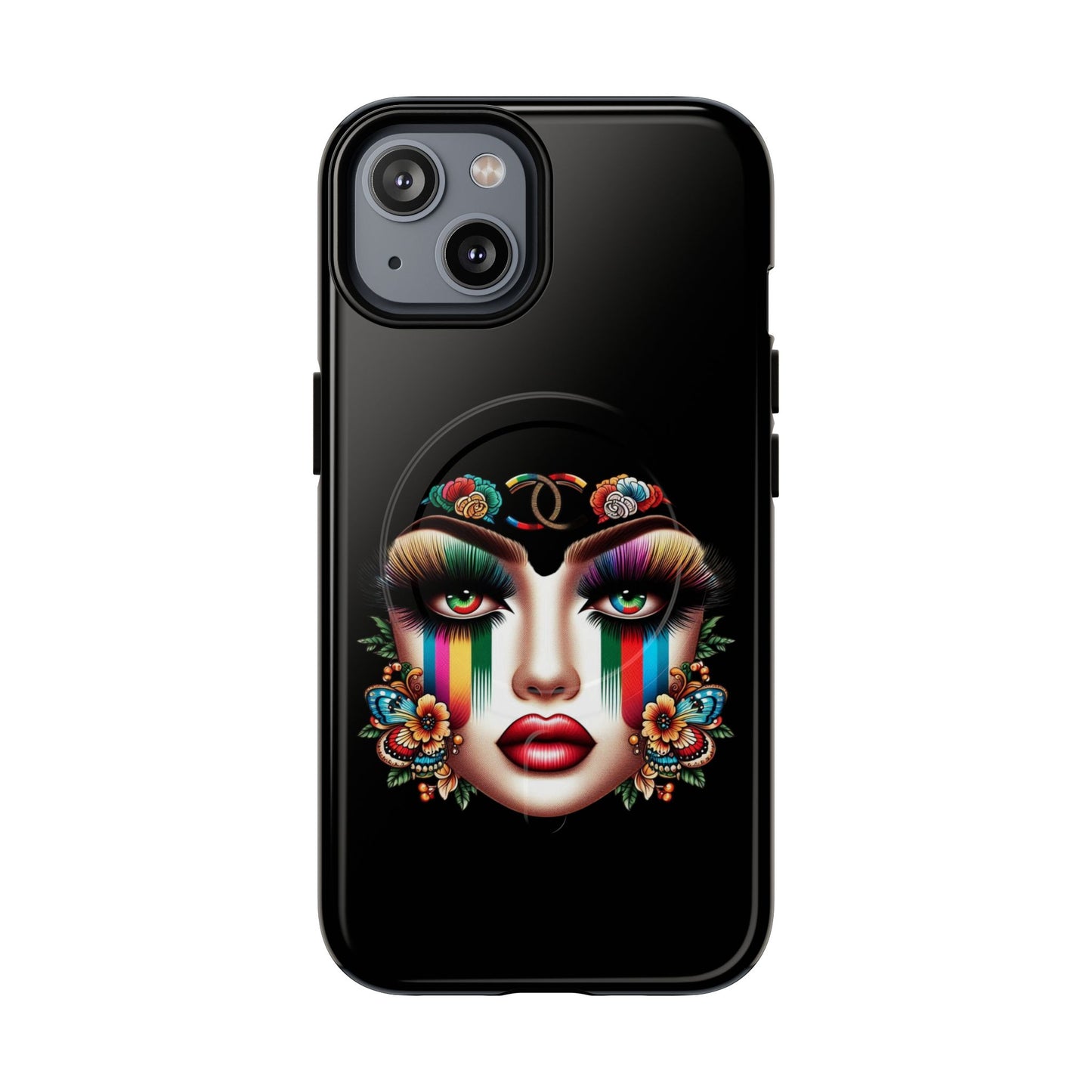 Gucci Inspired Artistic Tough Magnetic Phone Case - Vibrant Lady Design