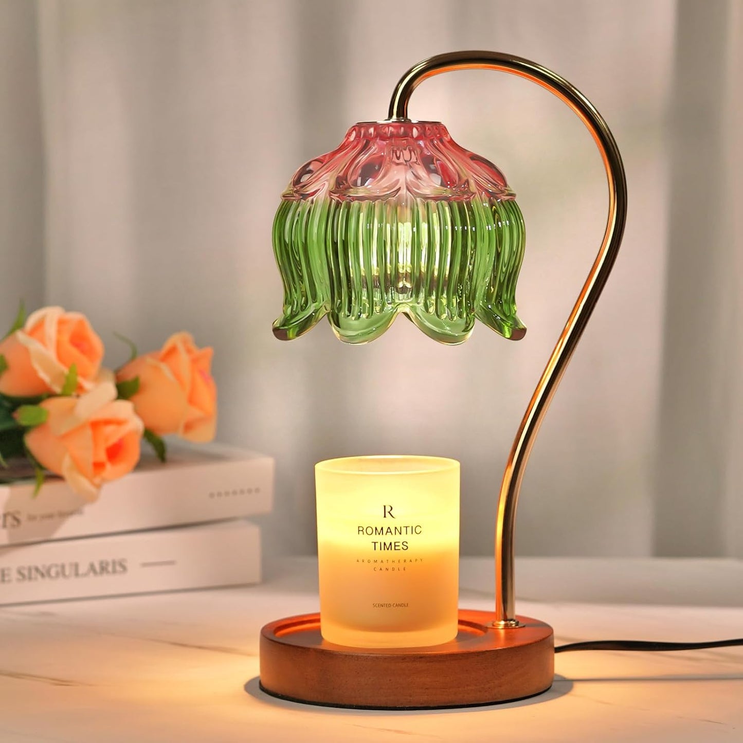 Dimmable Candle Warmer Lamp with Timer, Glass Candle Lamp Warmer for Jar Candle, Xmas Gifts for Mom Unique, 2024 Womens Gifts for Christmas, Home Decor for Bedroom Living Room Decor Aesthetic, Amber