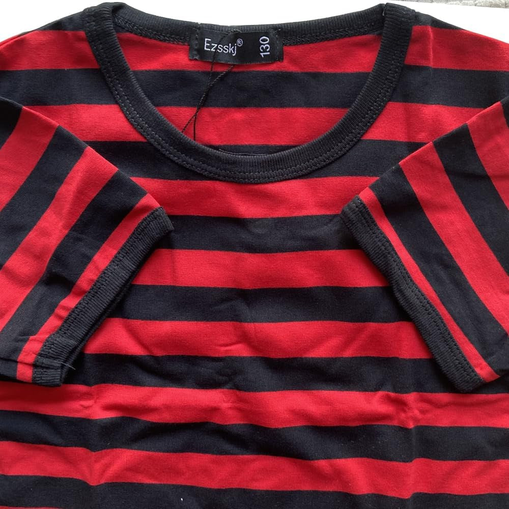 Kid'S Boys Pugsley Addams Shirt Black White Striped Mime T Shirt Halloween Costumes Bank Robber Novelty T-Shirts