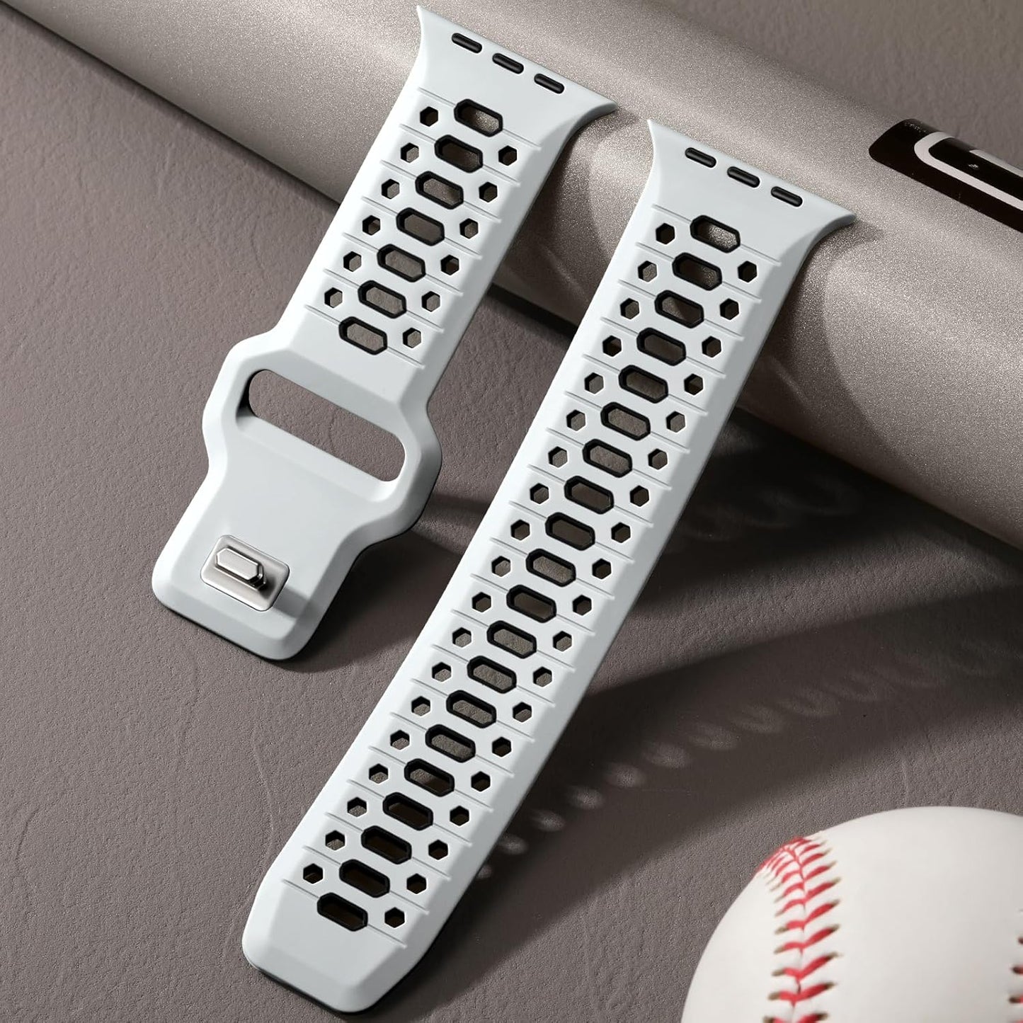 26MM Rugged Breathable Silicone Sport Band Compatible with 49Mm Apple Watch Ultra 2/1, 46Mm Series 10, 45Mm Series 9 8 7, 44Mm Series 6 5 4 SE 2/1, 42Mm Series 3 2 1