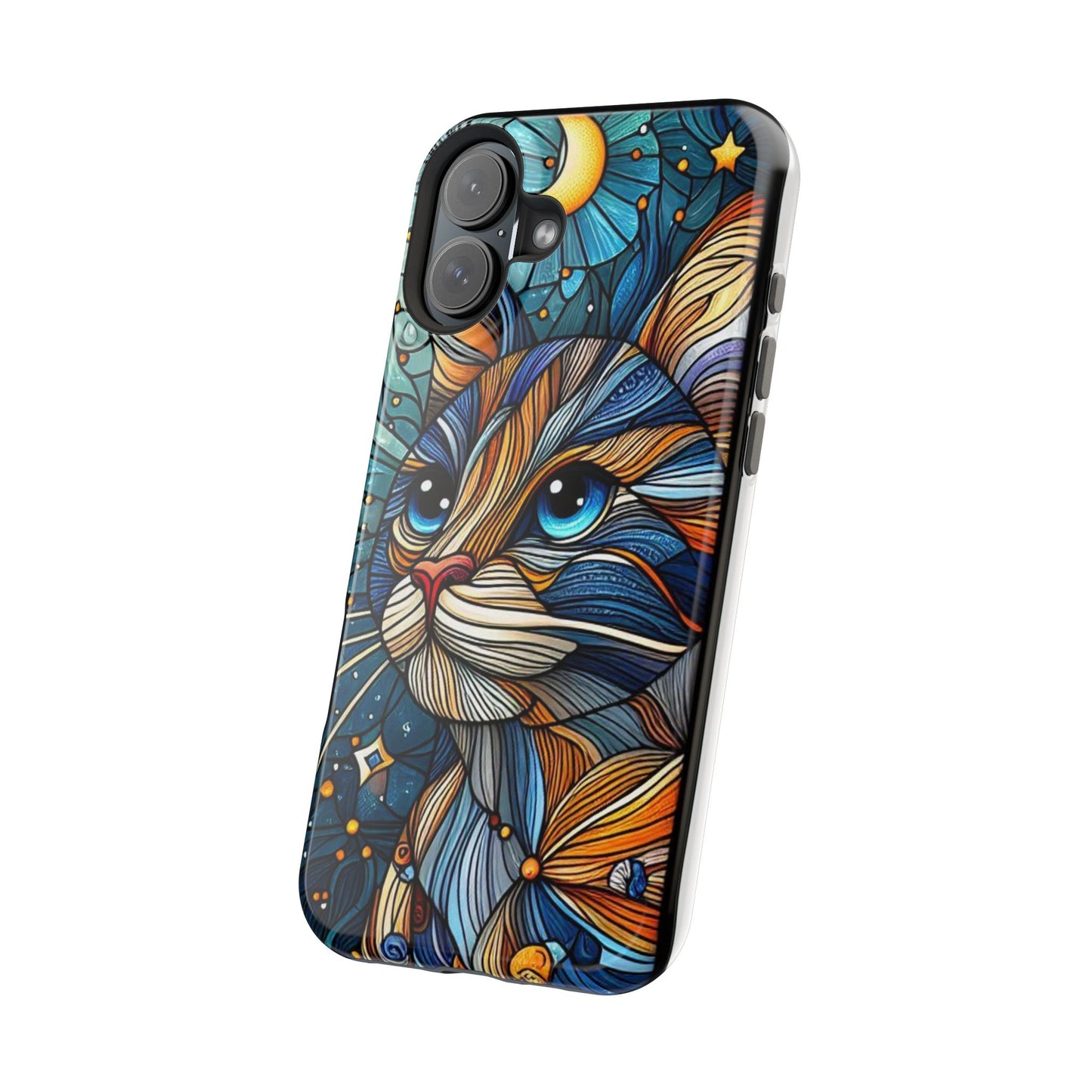 Cat-Stained Glass Magnetic Tough Cases