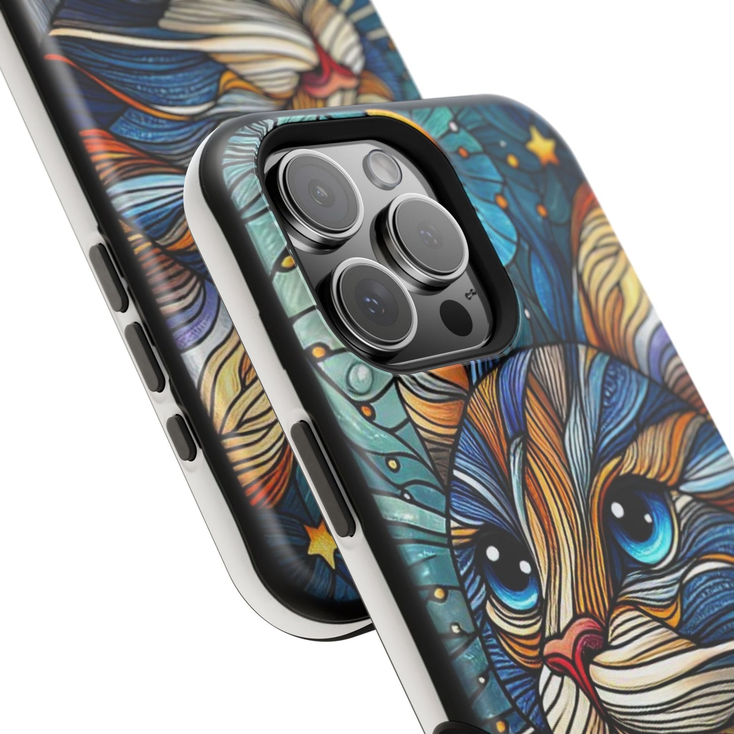 Cat-Stained Glass Magnetic Tough Cases