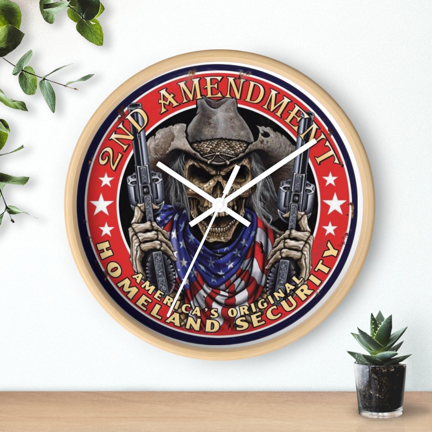 2nd Amendment AMERICA'S ORIGINAL HOMELAND SECURITY Wall Clock