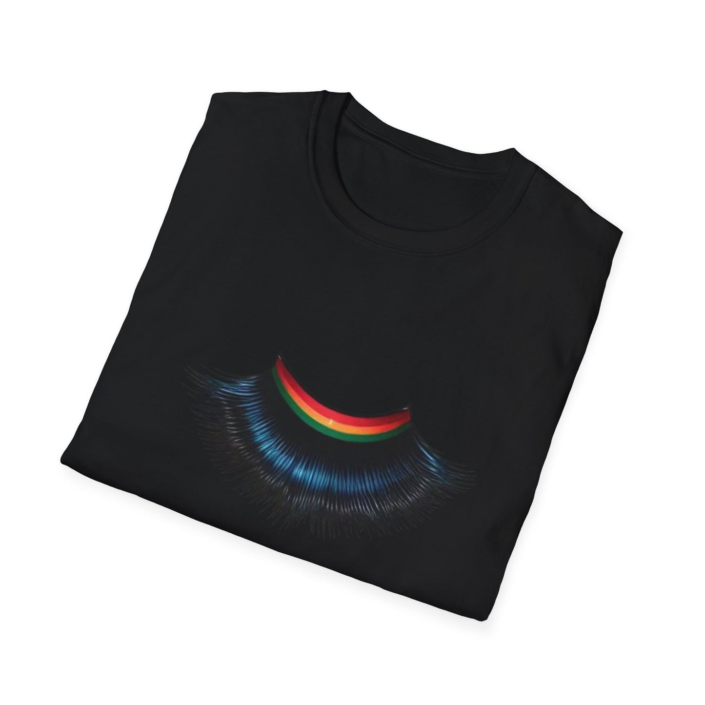 Cheerful Graphic Unisex Softstyle T-Shirt - Whimsical Gucci Inspired Eye Lashe Smile Design