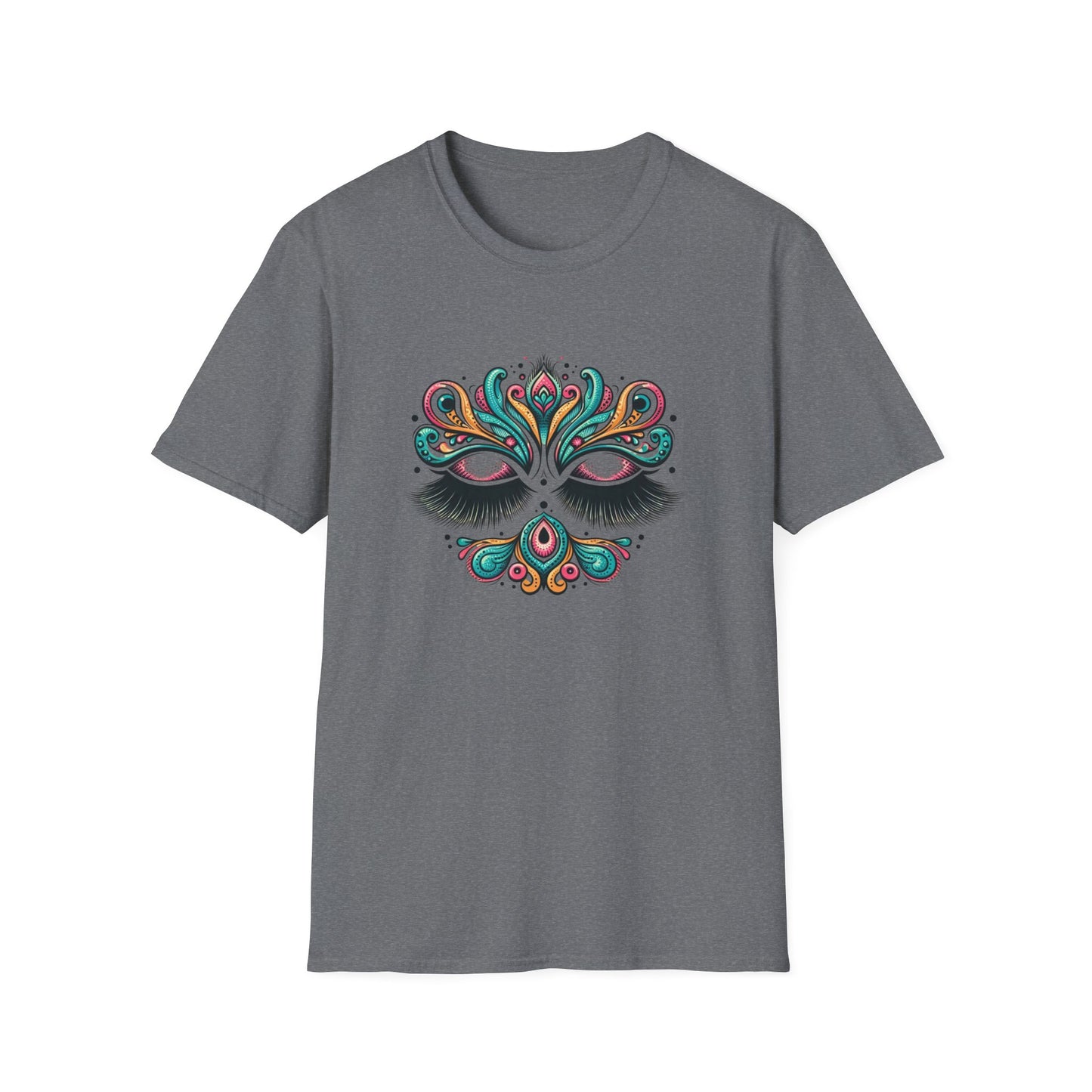 Colorful Mandala Unisex Softstyle T-Shirt – Bohemian LASHES Vibe for Art Lovers