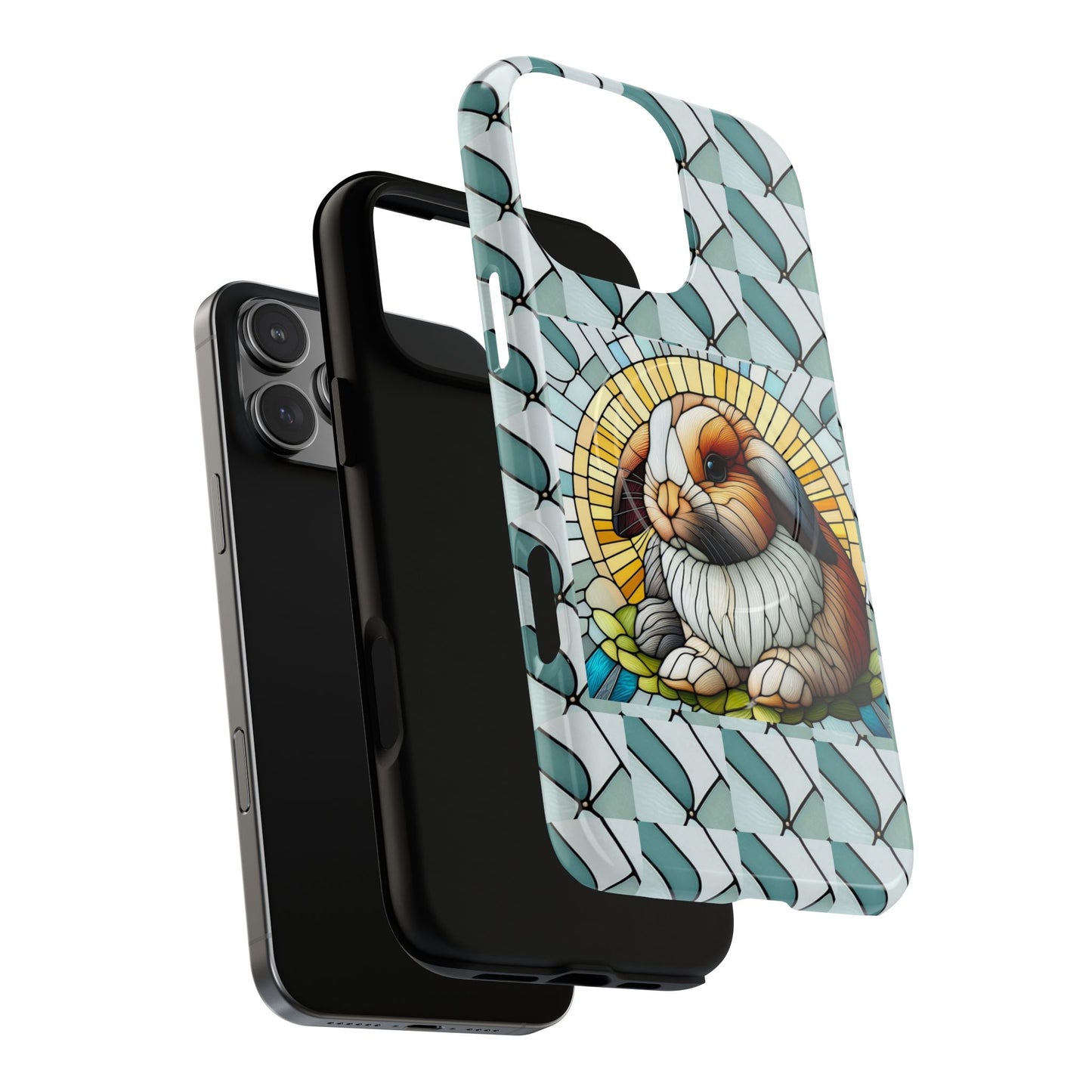 Holland Lop Rabbit Animal Stained Glass Design Tough Magnetic Cases