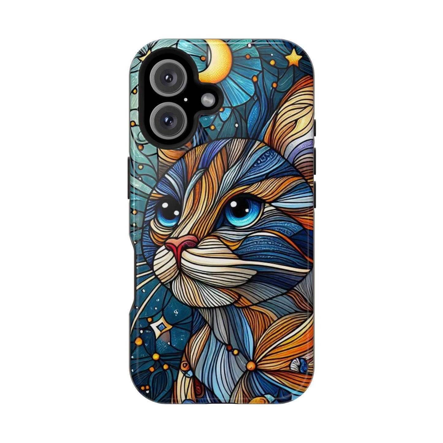 Cat-Stained Glass Magnetic Tough Cases