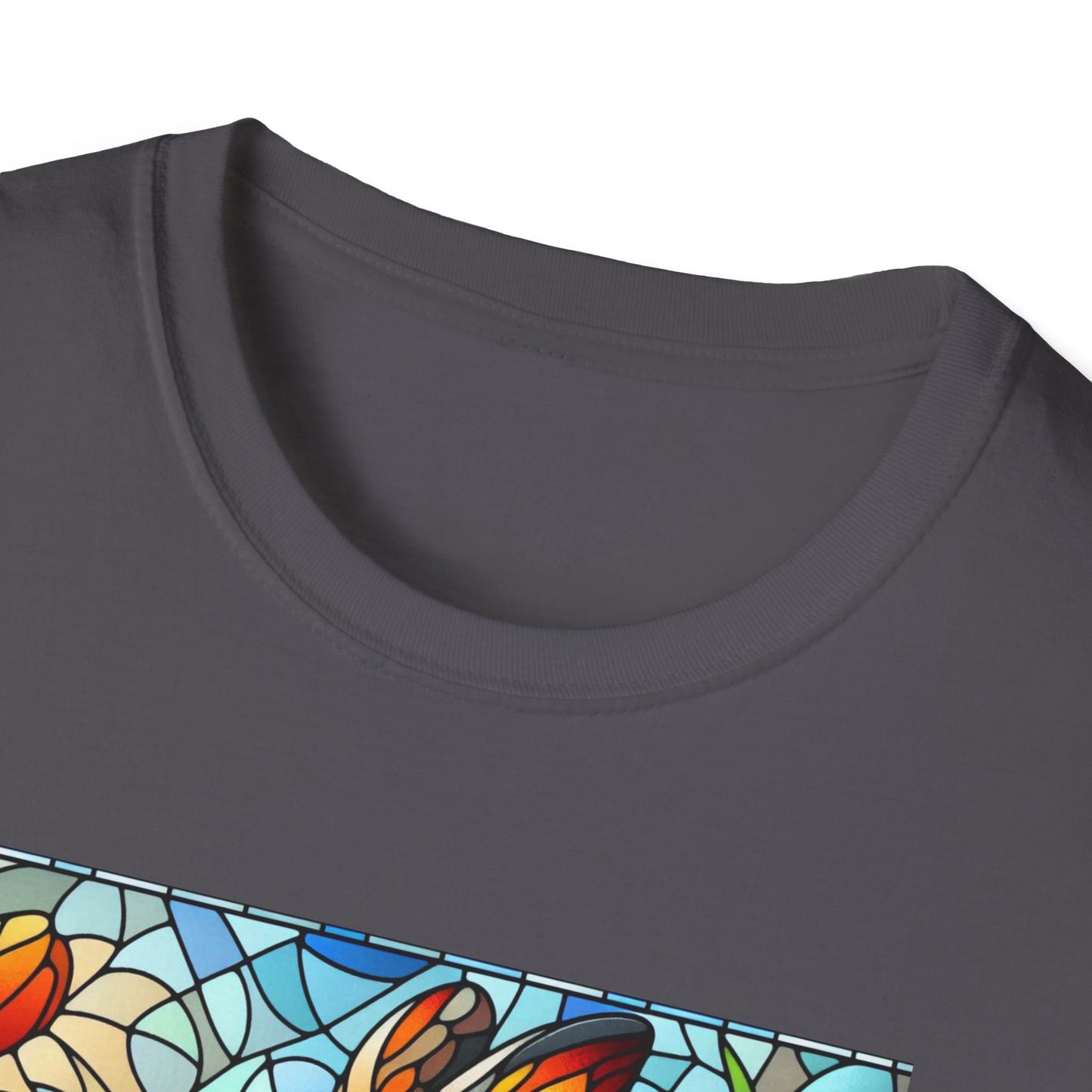 Dutch Rabbit Animal Stained Glass DesignUnisex Softstyle T-Shirt