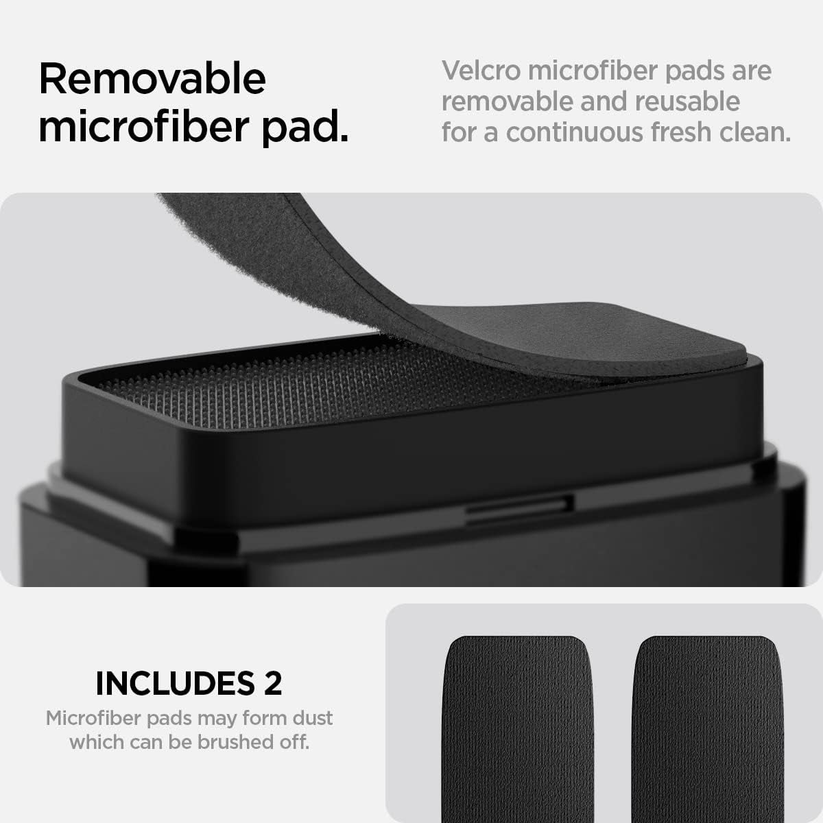 EZ Slide & Brush Screen Cleaner Designed for Tesla Cleaner and All Screens, Phones, Laptops, Tablets, EV Cars, No Solution Needed (Extra Microfiber Pad Included) Black