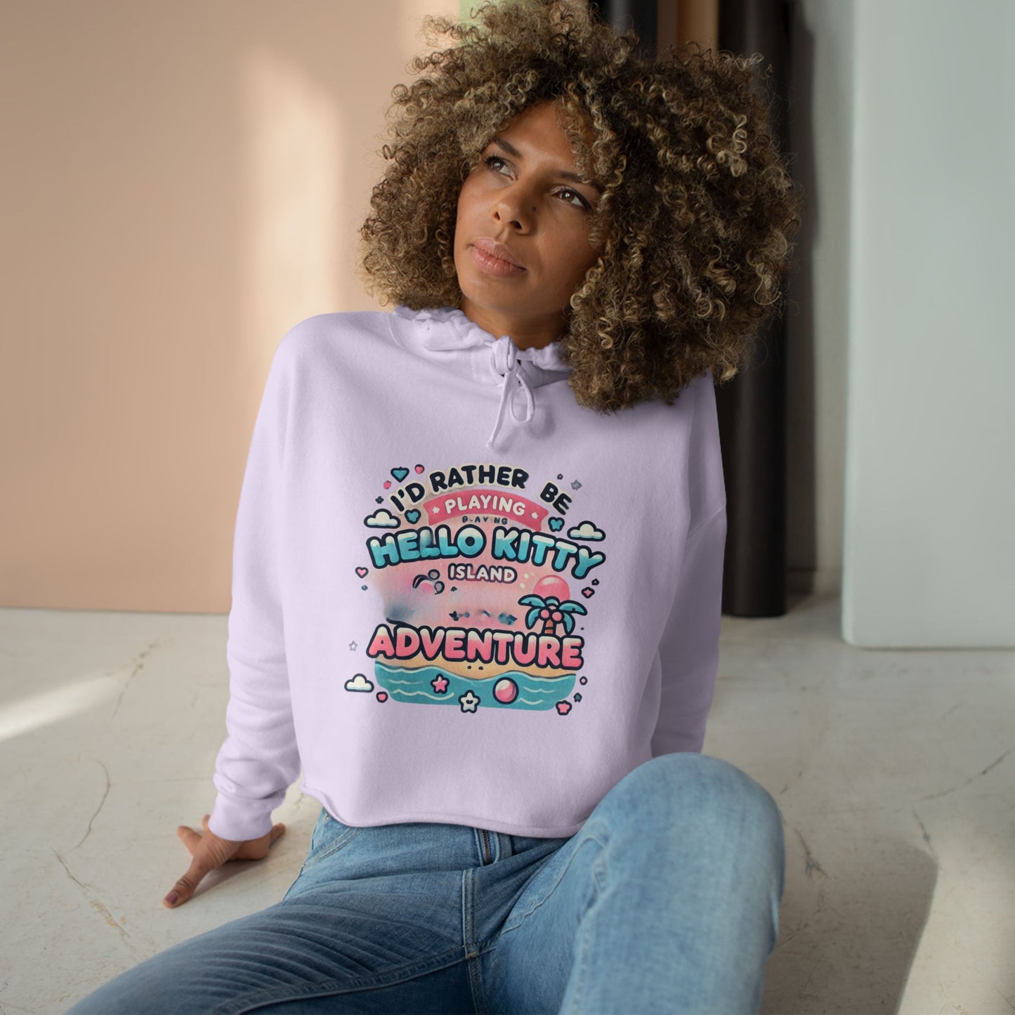 I’d rather be playing Hello Kitty island adventure Crop Hoodie