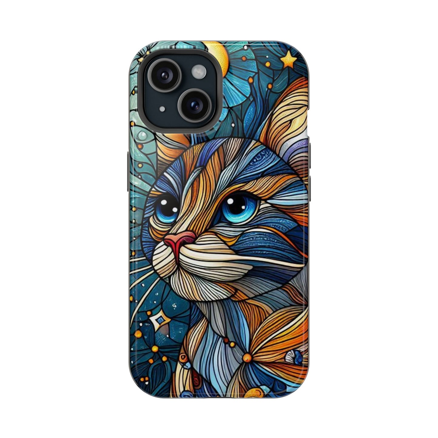 Cat-Stained Glass Magnetic Tough Cases