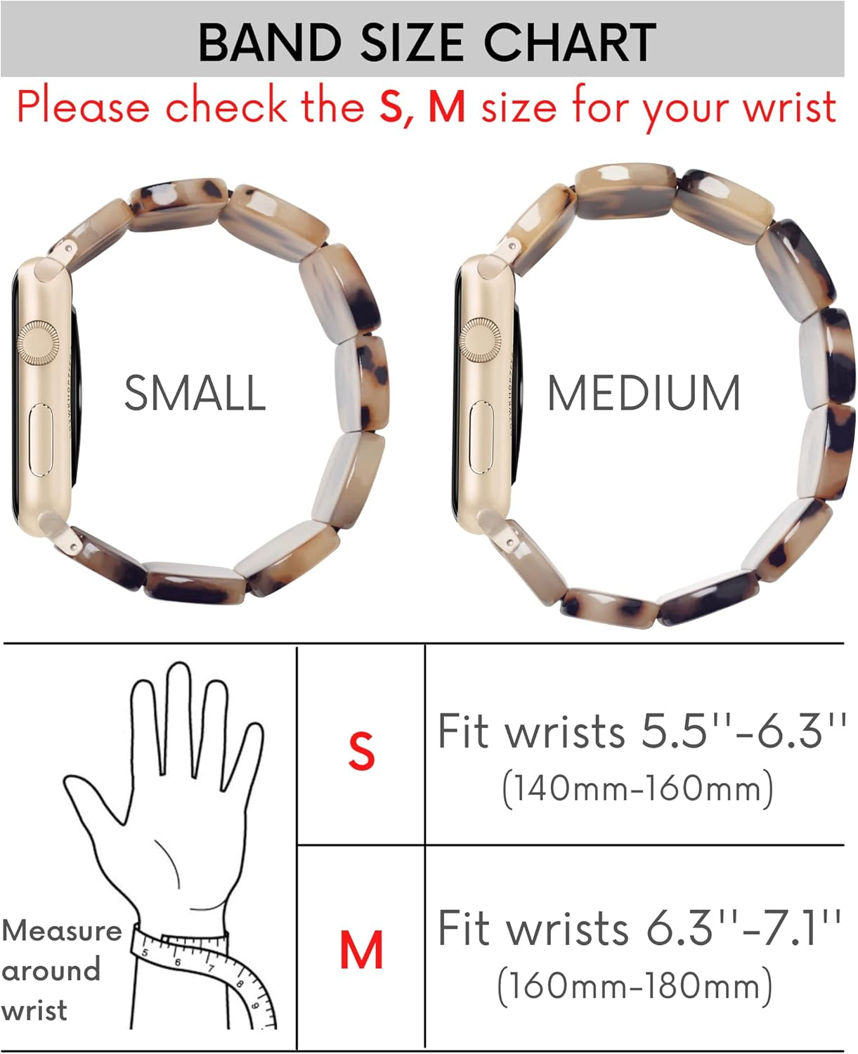 Tortoise Stretchy Watch Band Compatible with Apple Watch Serise Ultra/Se/8/7/6/5/4/3/2/1, Resin Cute Watch Strap Wristband for Iwatch Bracelet for Women, Men, Girls, 38/40/41Mm, 42/44/45/49Mm, Oval Version