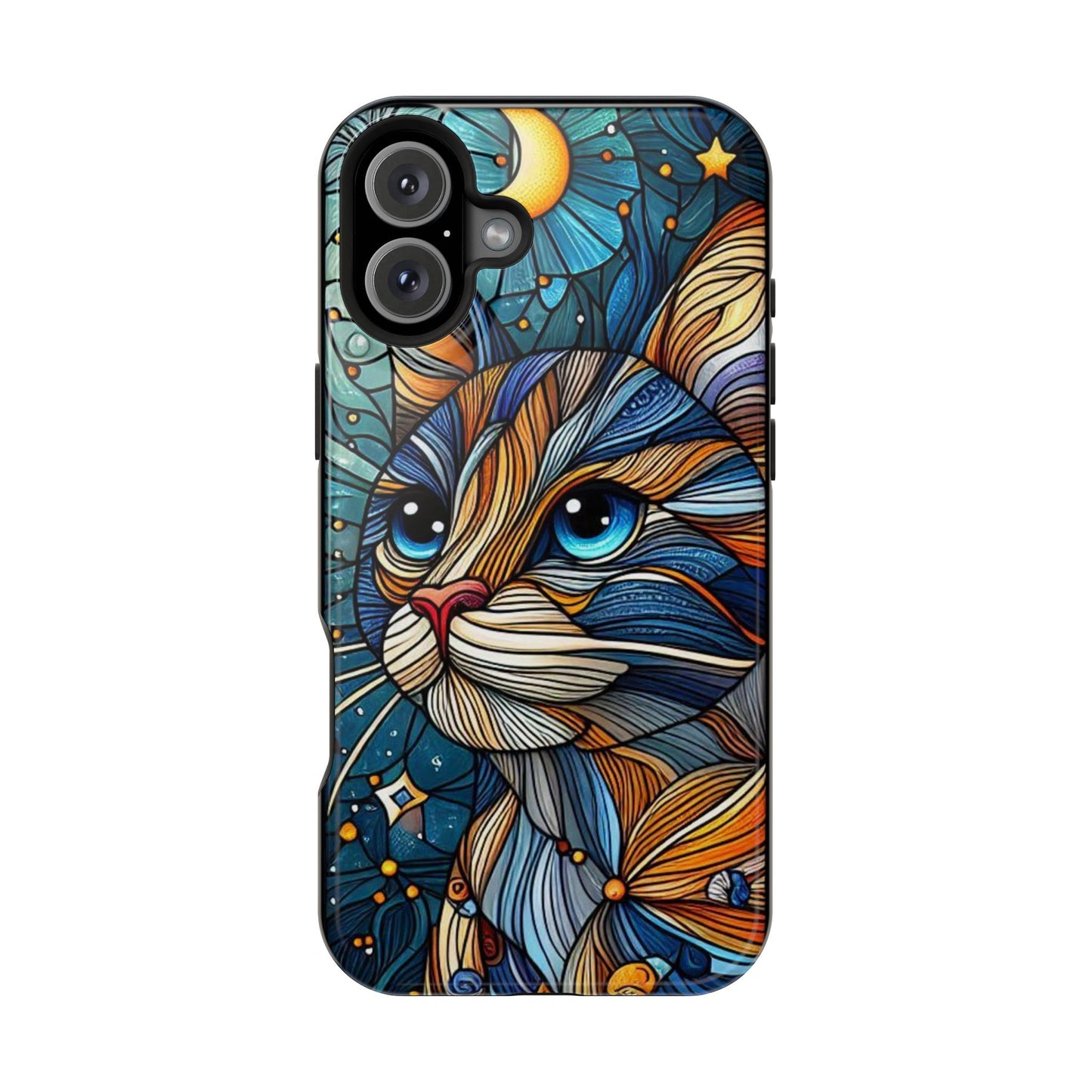 Cat-Stained Glass Magnetic Tough Cases