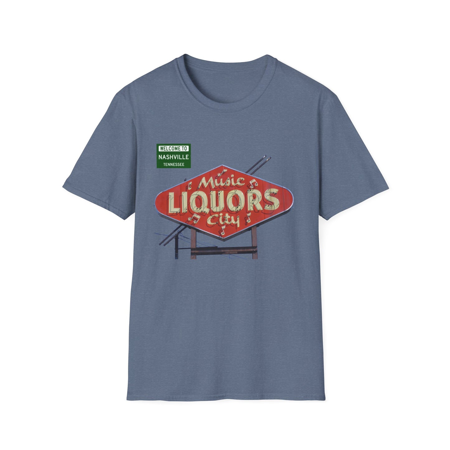 RETRO VINTAGE Music City Liquors [gone] Nashville, TN Unisex Softstyle T-Shirt