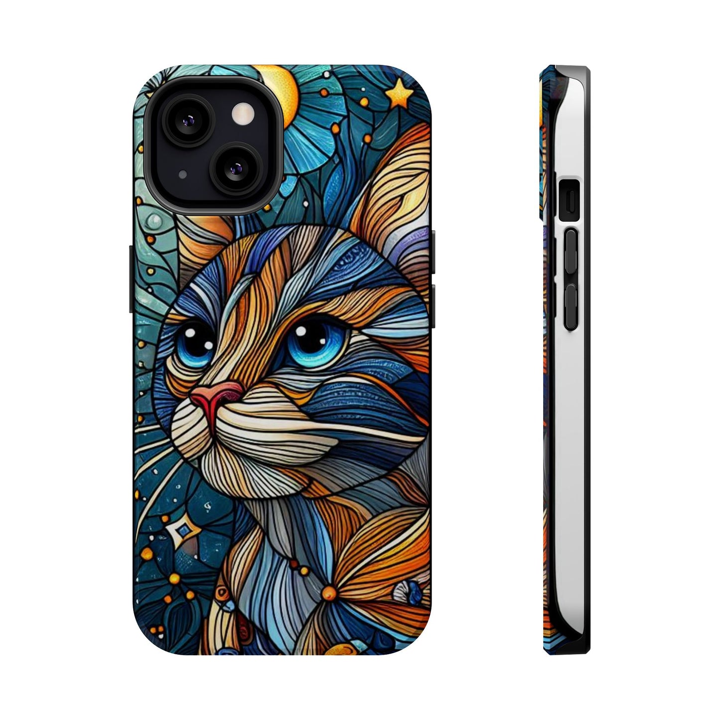 Cat-Stained Glass Magnetic Tough Cases