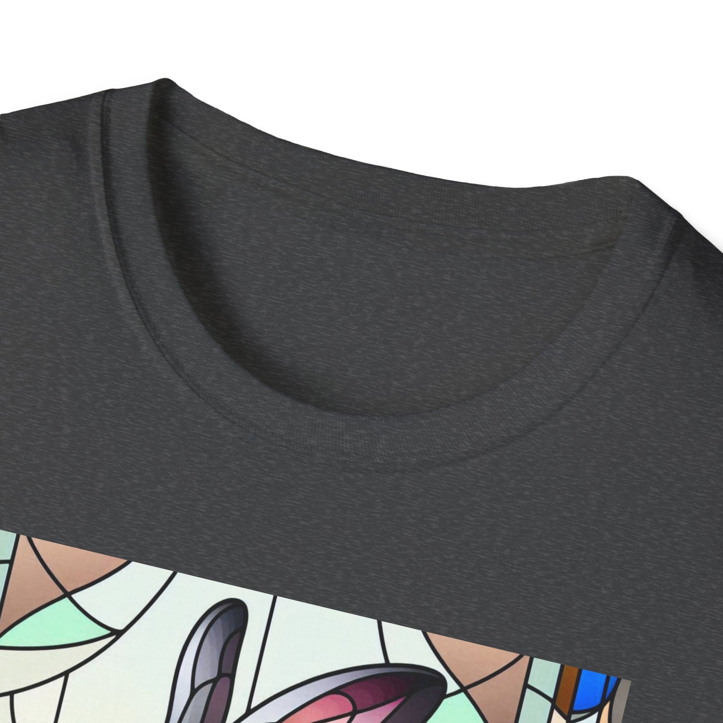 Flemish Giant Rabbit Animal Stained Glass Design Unisex Softstyle T-Shirt