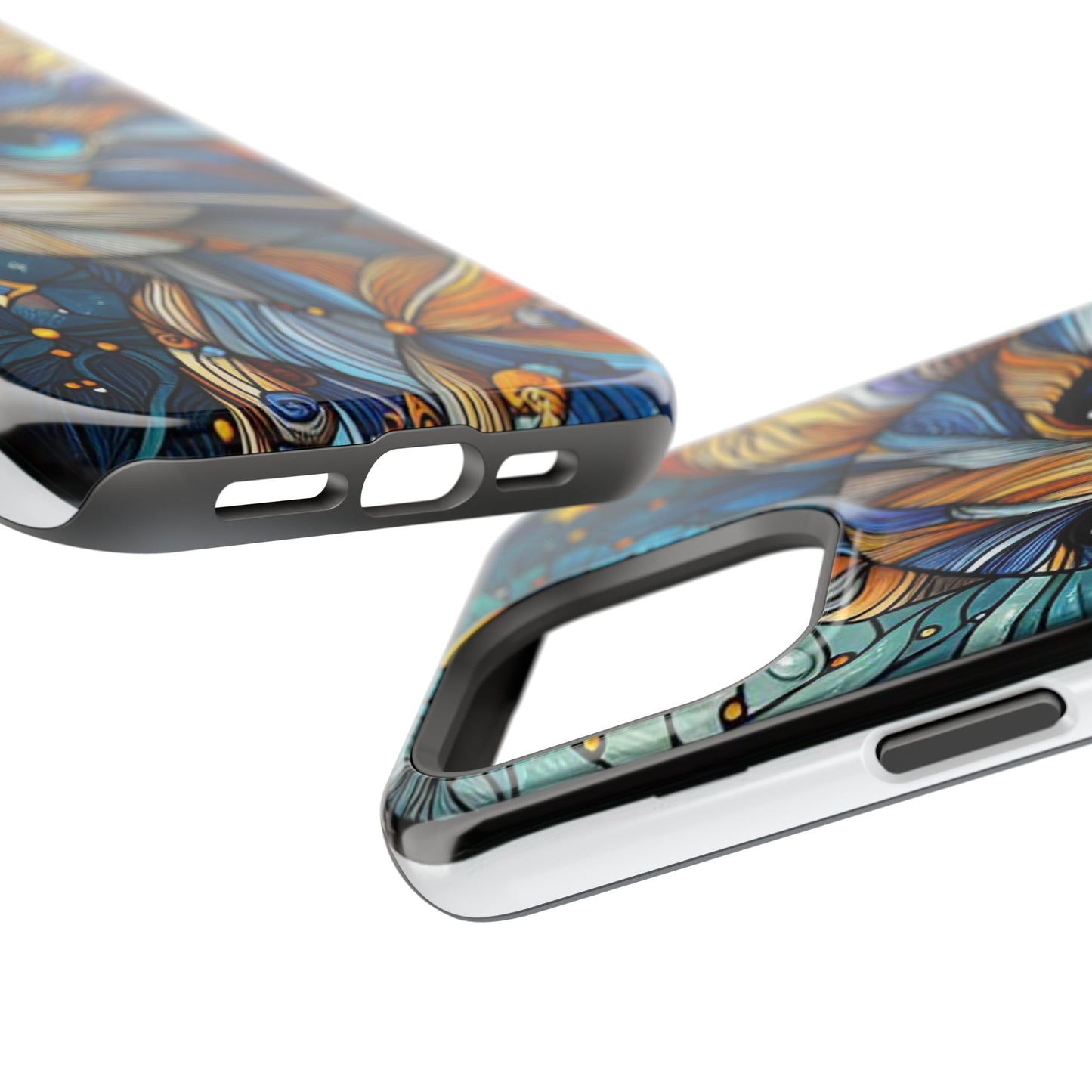 Cat-Stained Glass Magnetic Tough Cases