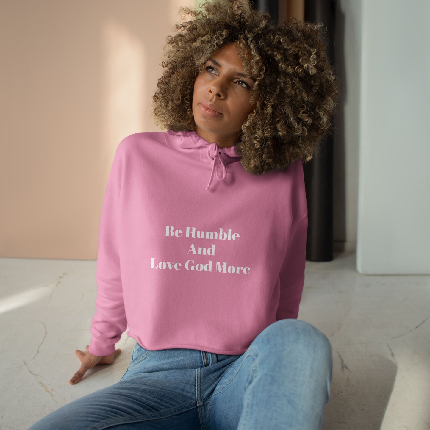 Christian Crop Hoodie - 'To be humble and to love God more'